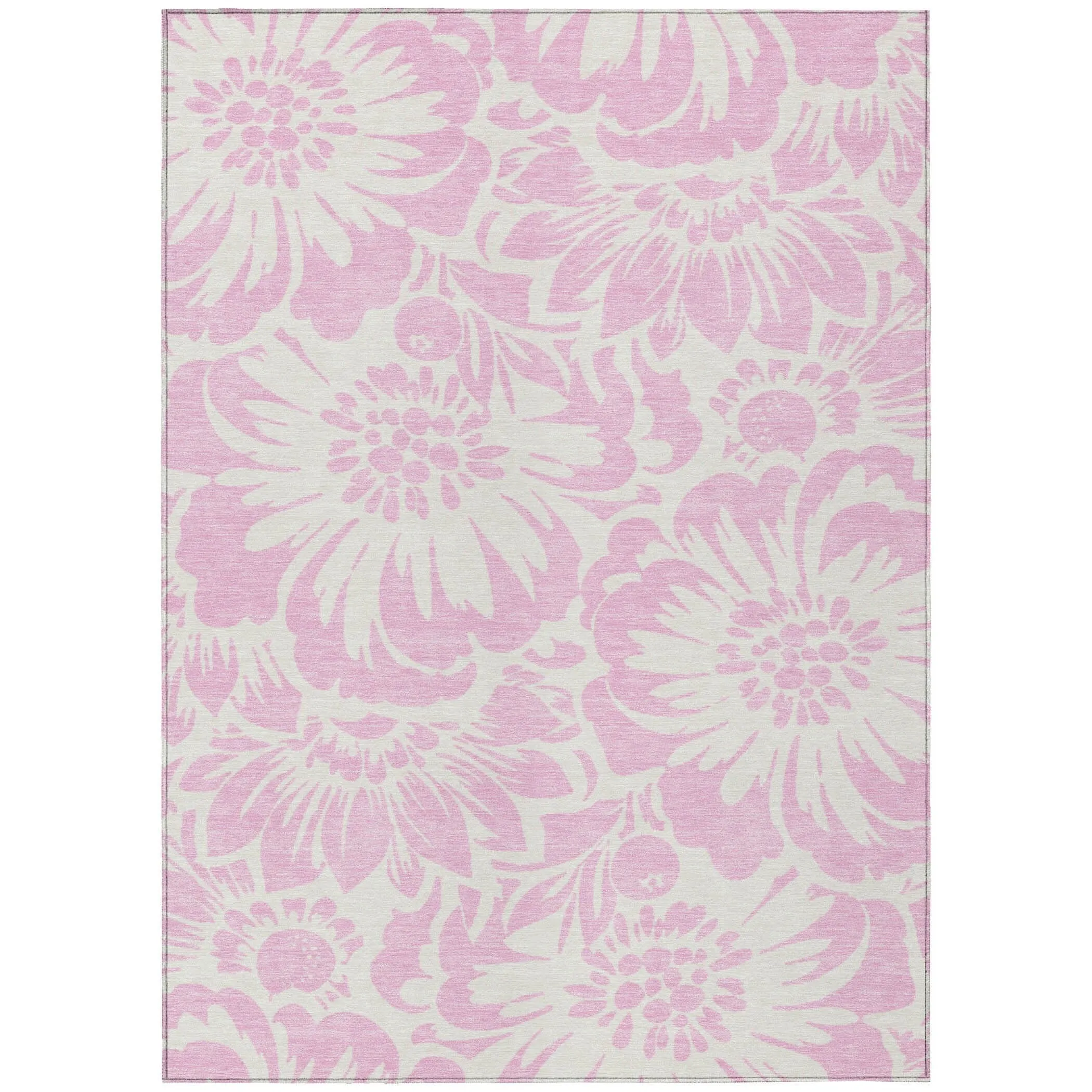 Machine Washable Indoor/ Outdoor Whimsy Floral Chantille Rug