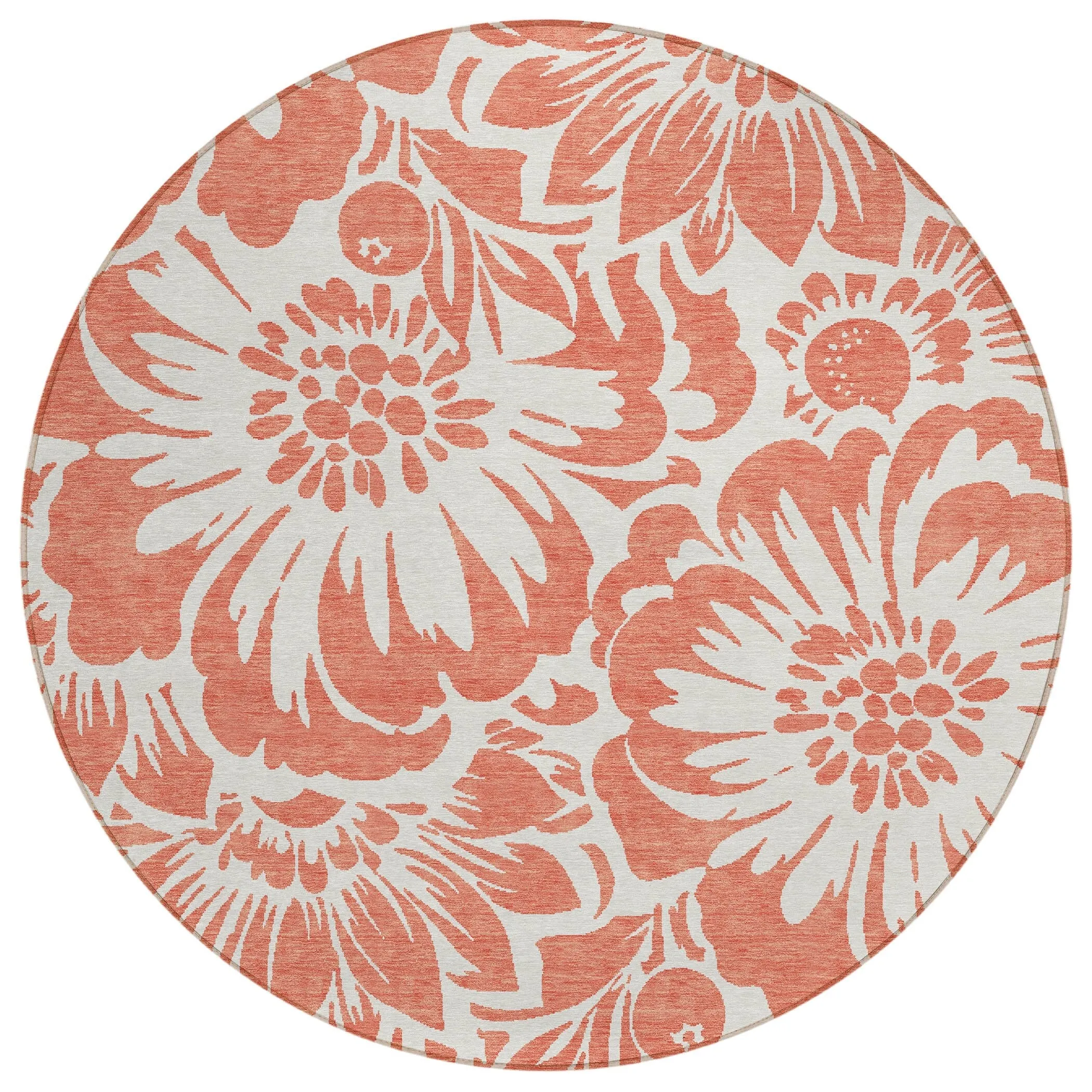 Machine Washable Indoor/ Outdoor Whimsy Floral Chantille Rug
