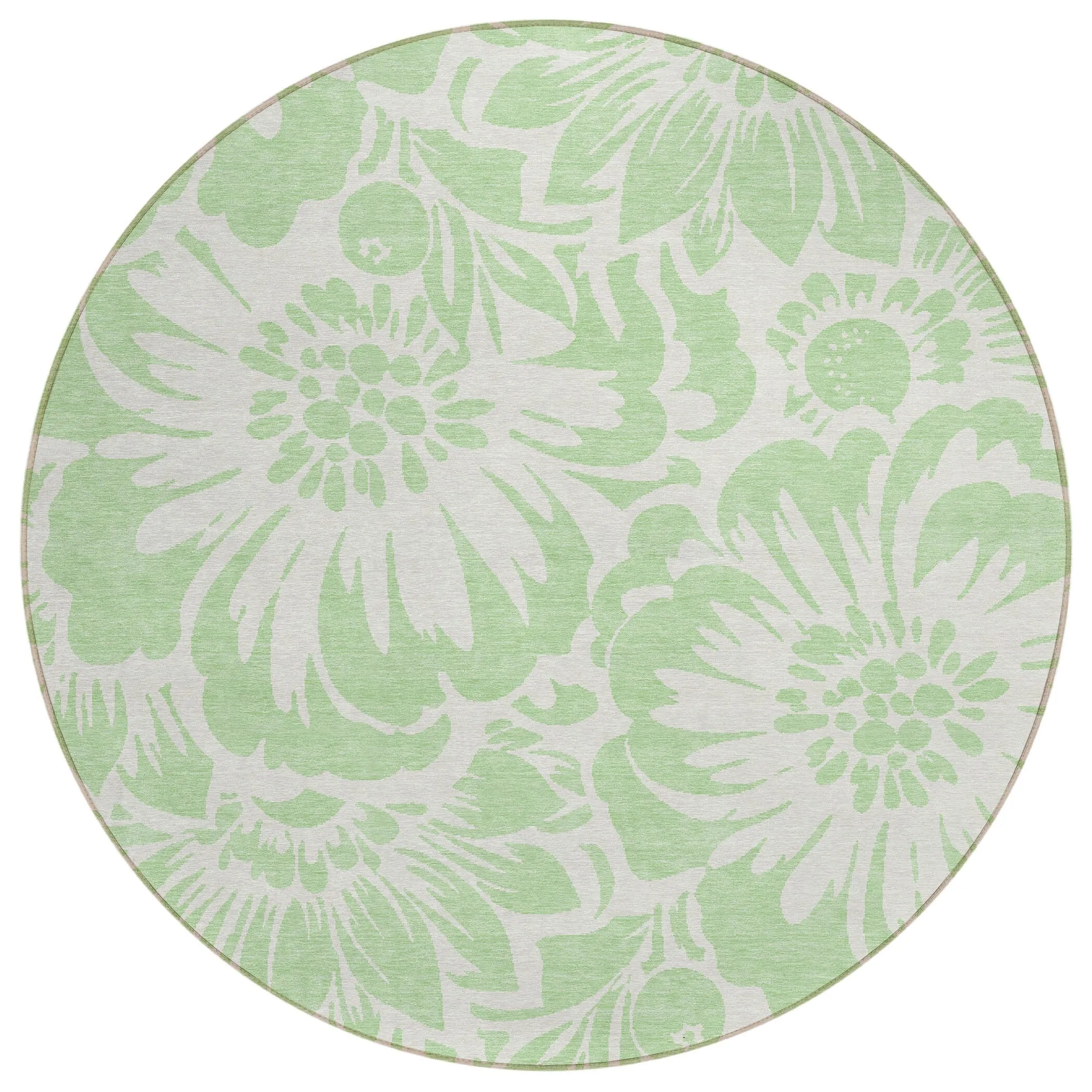 Machine Washable Indoor/ Outdoor Whimsy Floral Chantille Rug