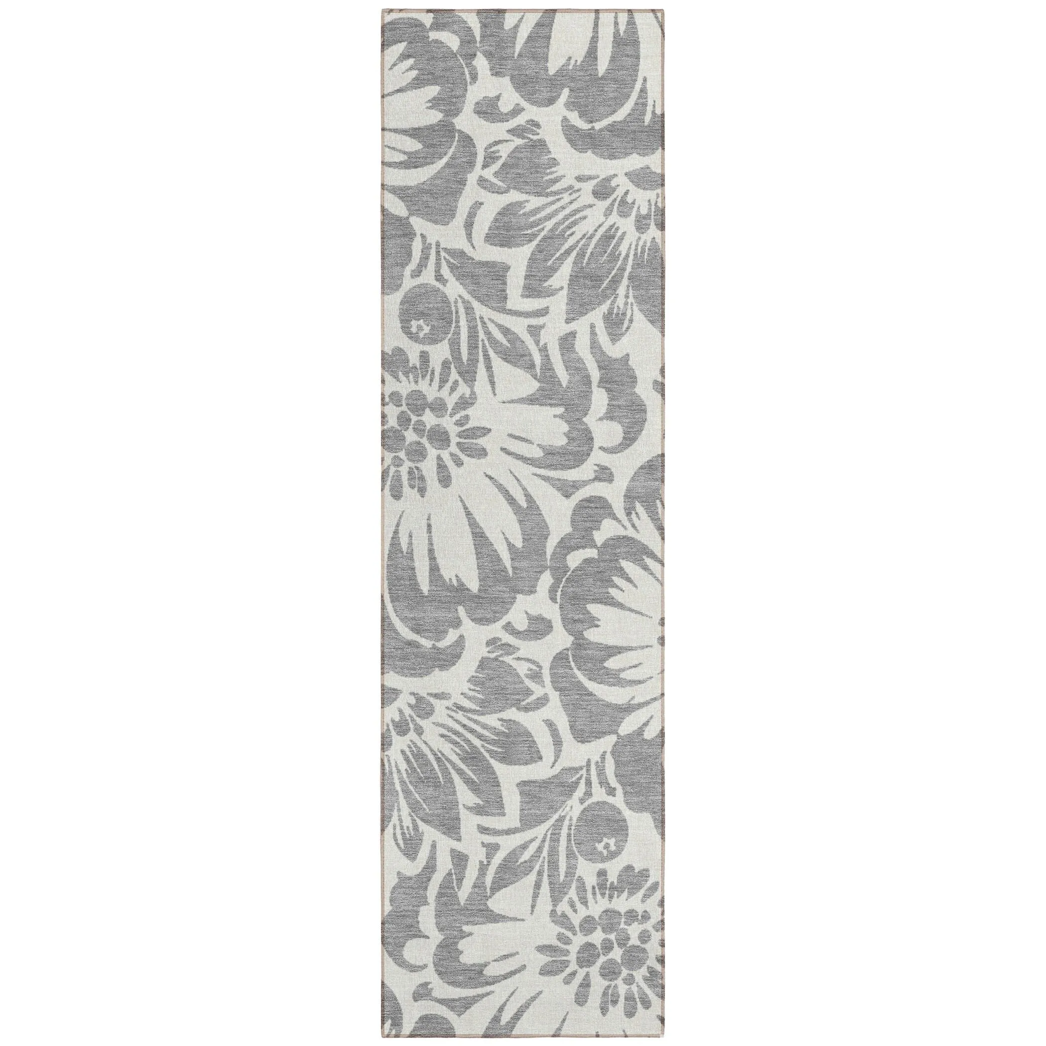 Machine Washable Indoor/ Outdoor Whimsy Floral Chantille Rug