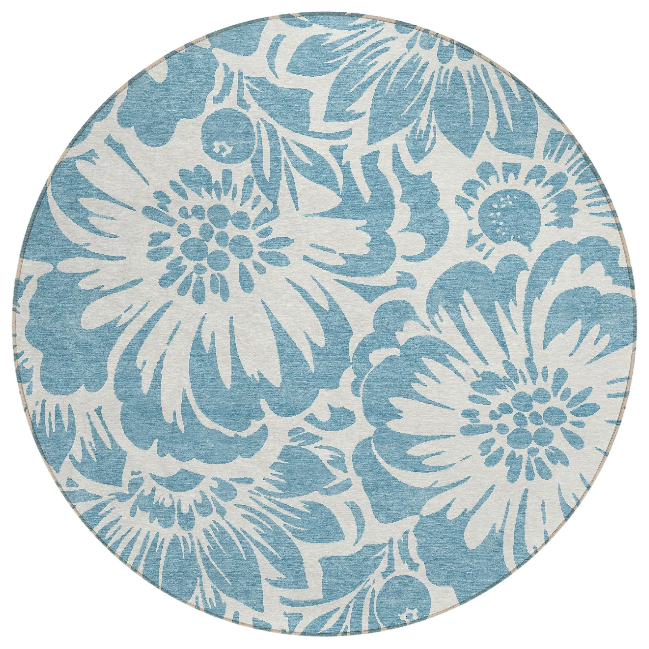 Machine Washable Indoor/ Outdoor Whimsy Floral Chantille Rug