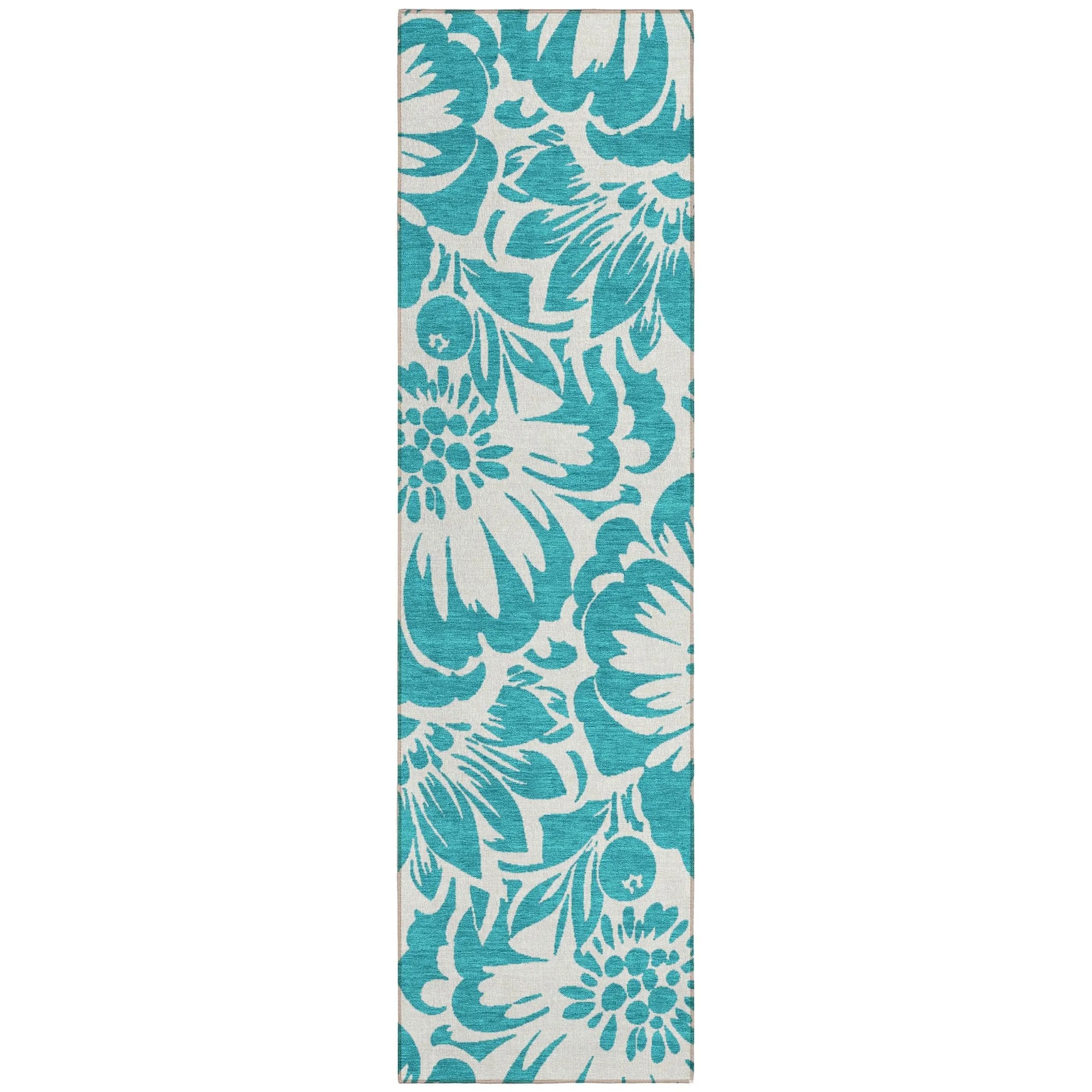 Machine Washable Indoor/ Outdoor Whimsy Floral Chantille Rug