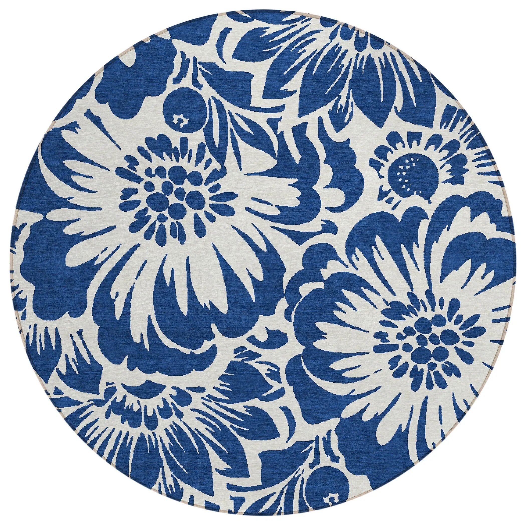 Machine Washable Indoor/ Outdoor Whimsy Floral Chantille Rug