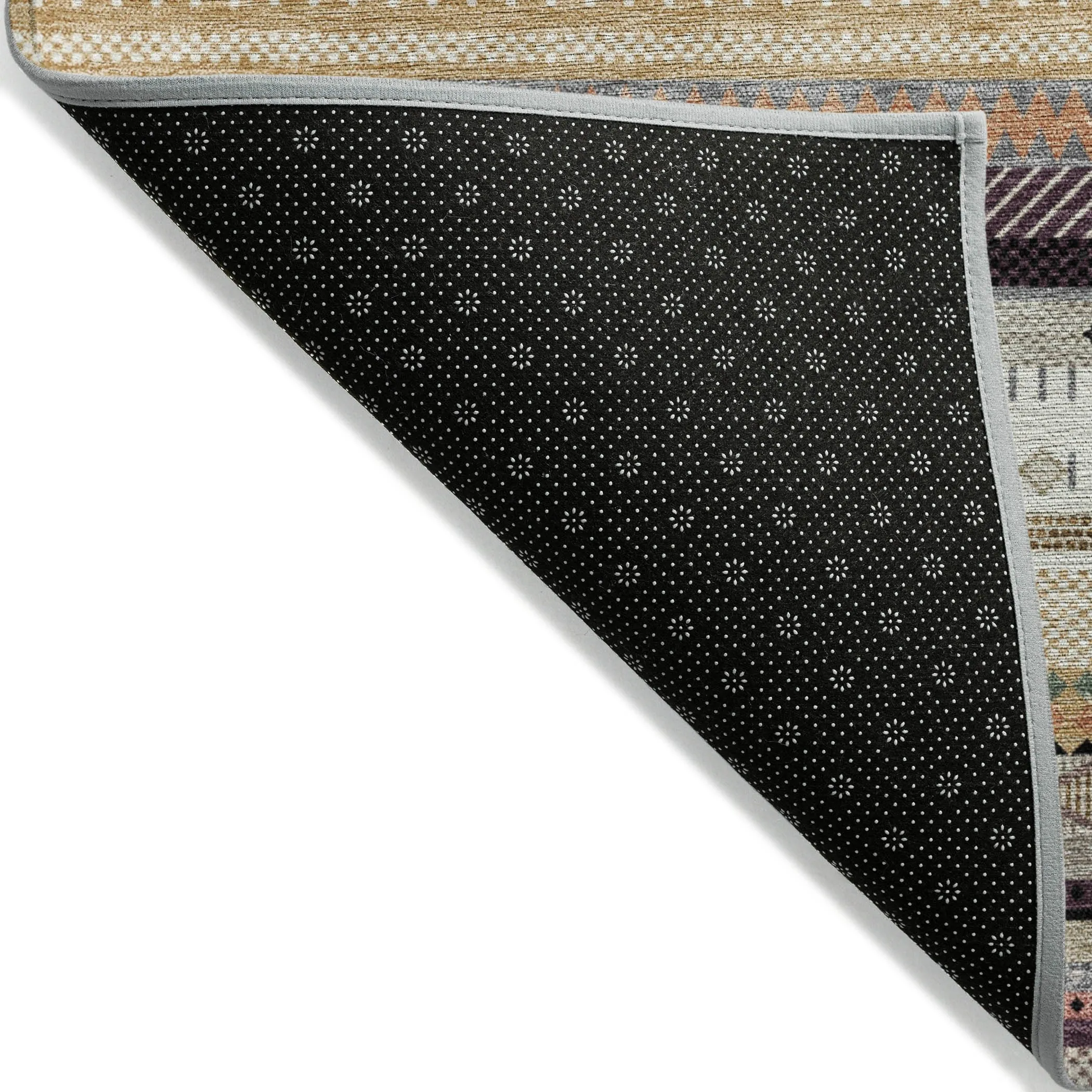 Machine Washable Indoor/Outdoor Boho Stripes Chantille Rug