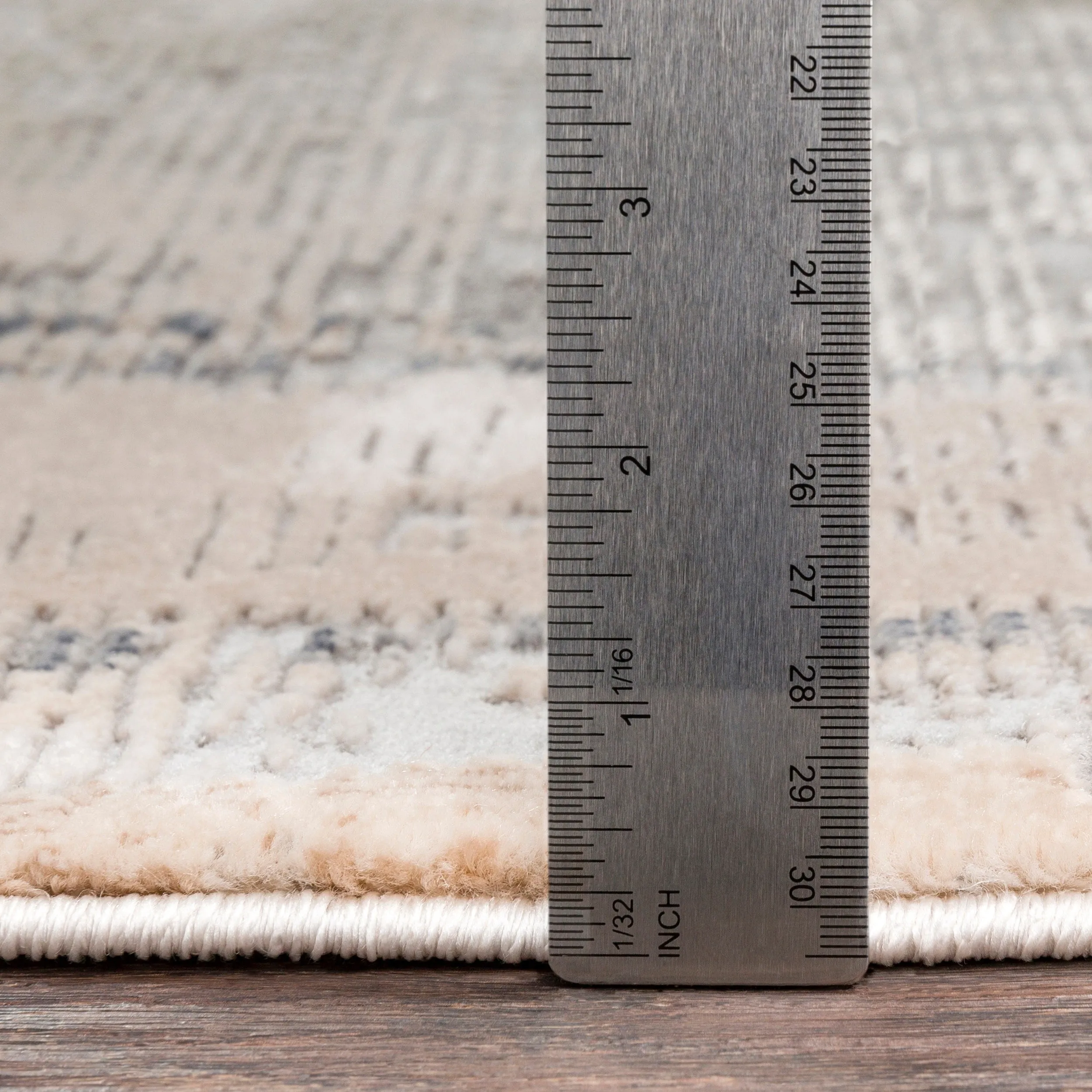 Marjan Ivory Distressed Border Area Rug - 8'10 x 12'4