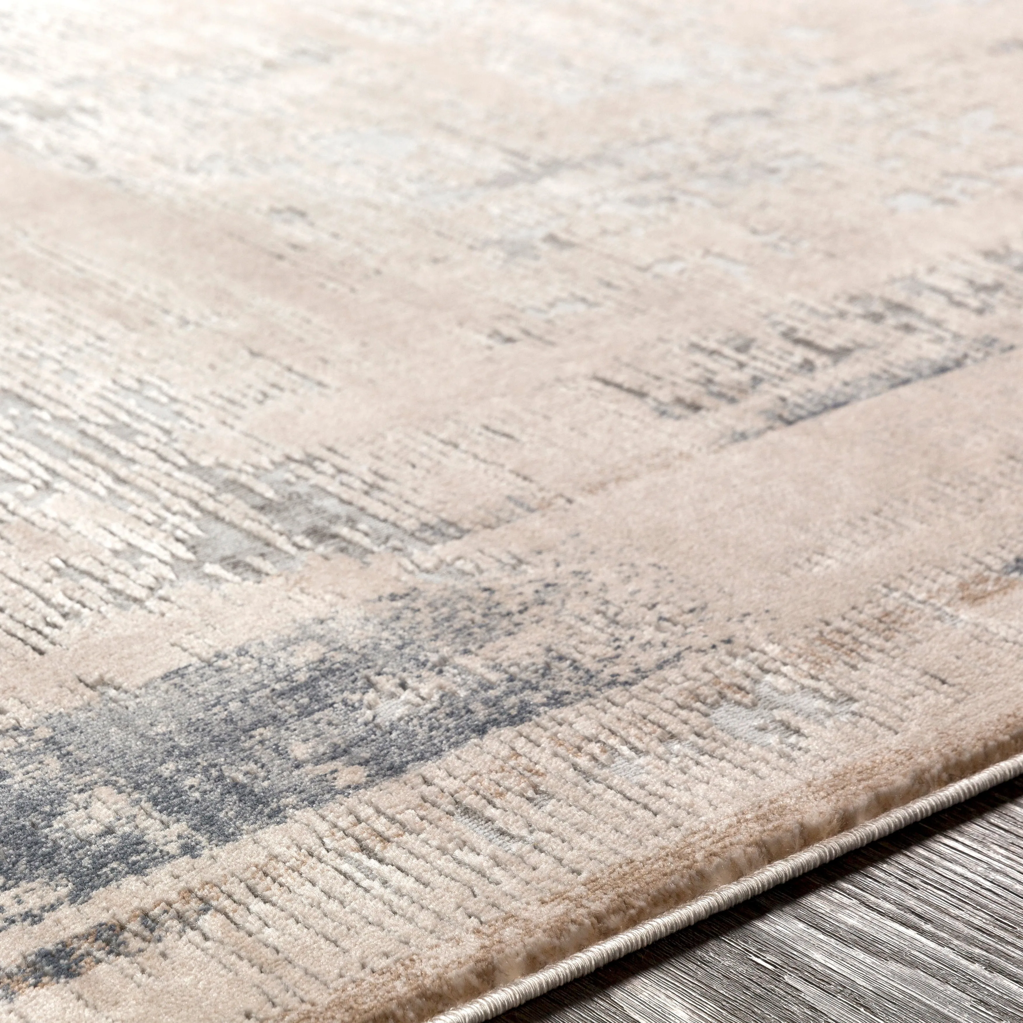 Marjan Ivory Distressed Border Area Rug - 8'10 x 12'4