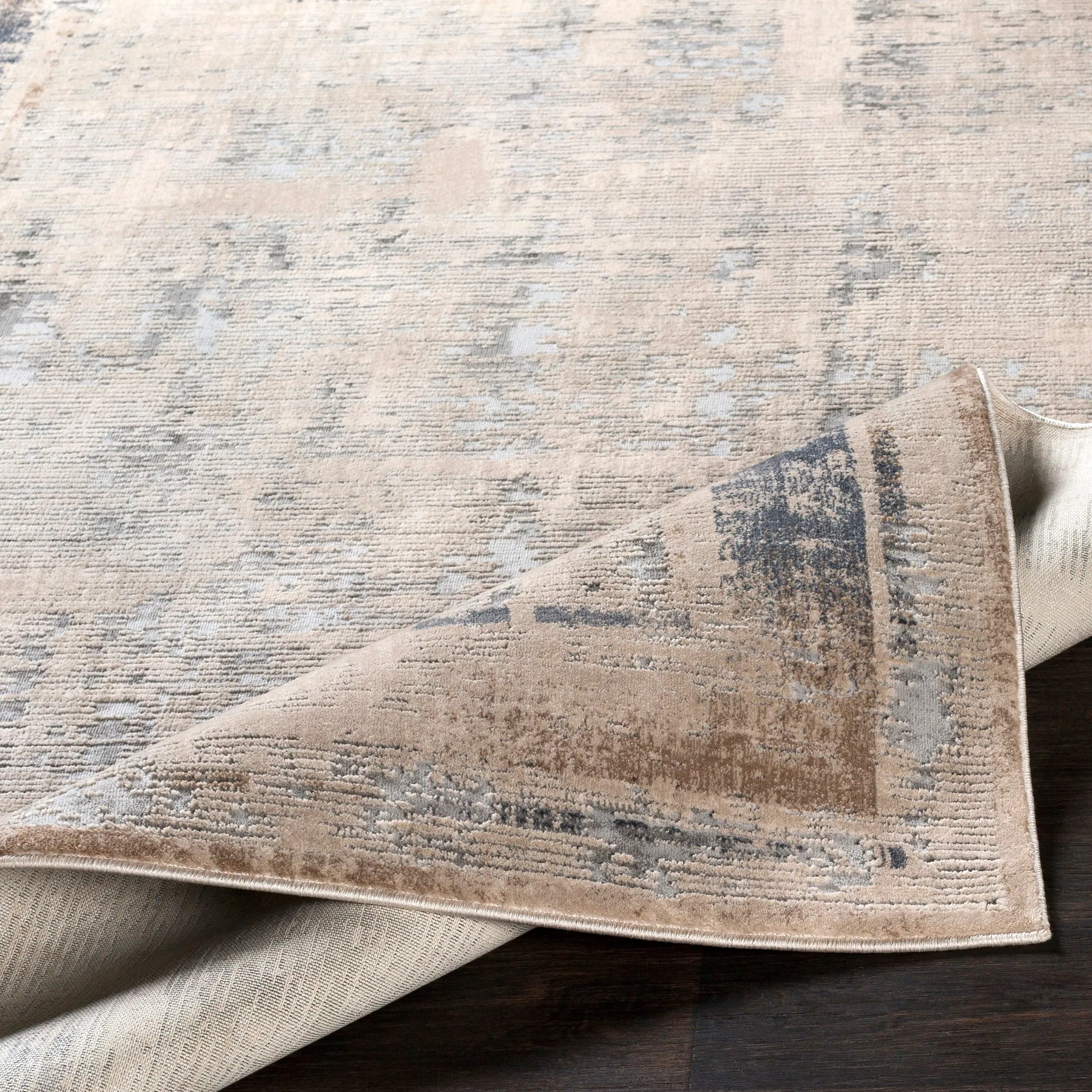 Marjan Ivory Distressed Border Area Rug - 8'10 x 12'4