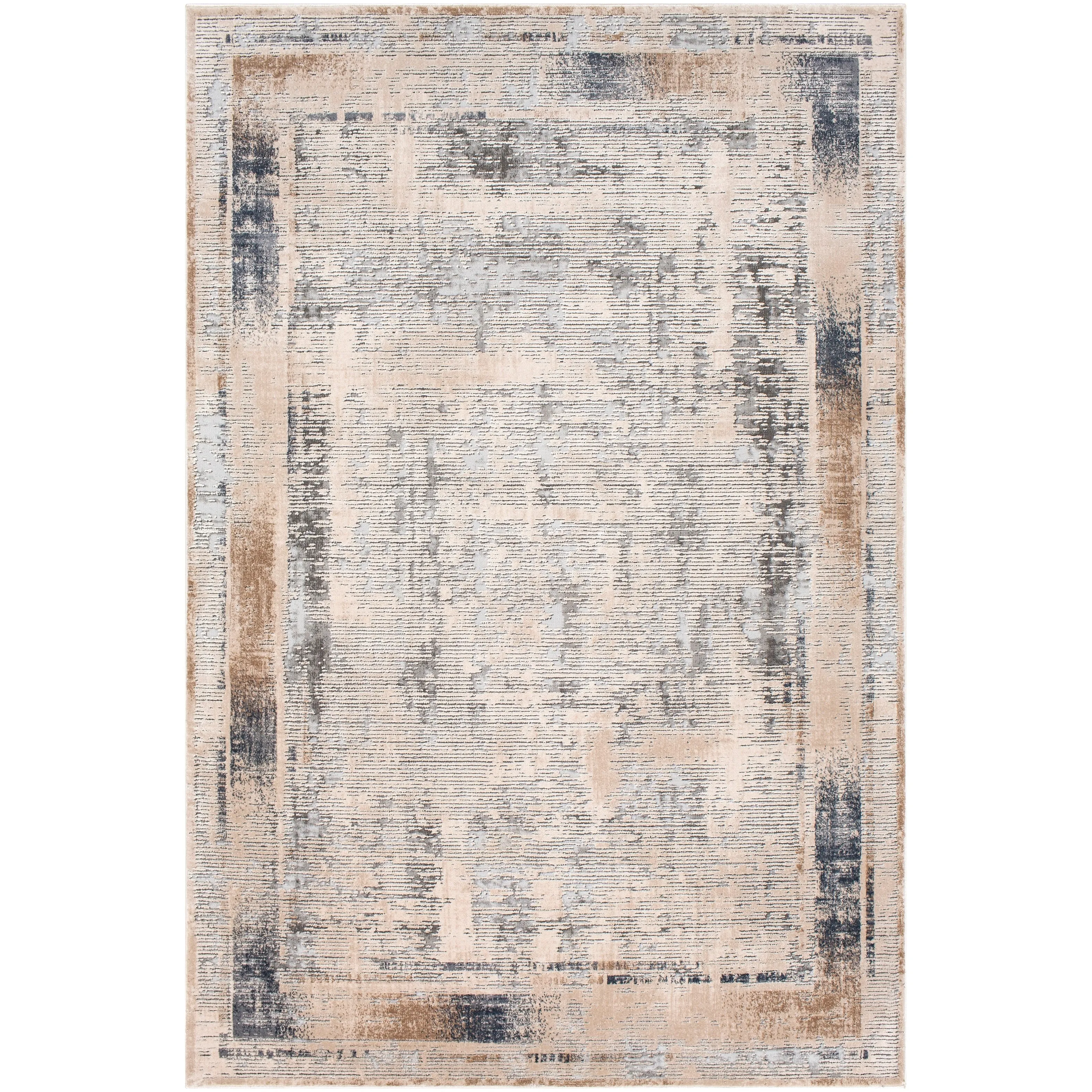 Marjan Ivory Distressed Border Area Rug - 8'10 x 12'4