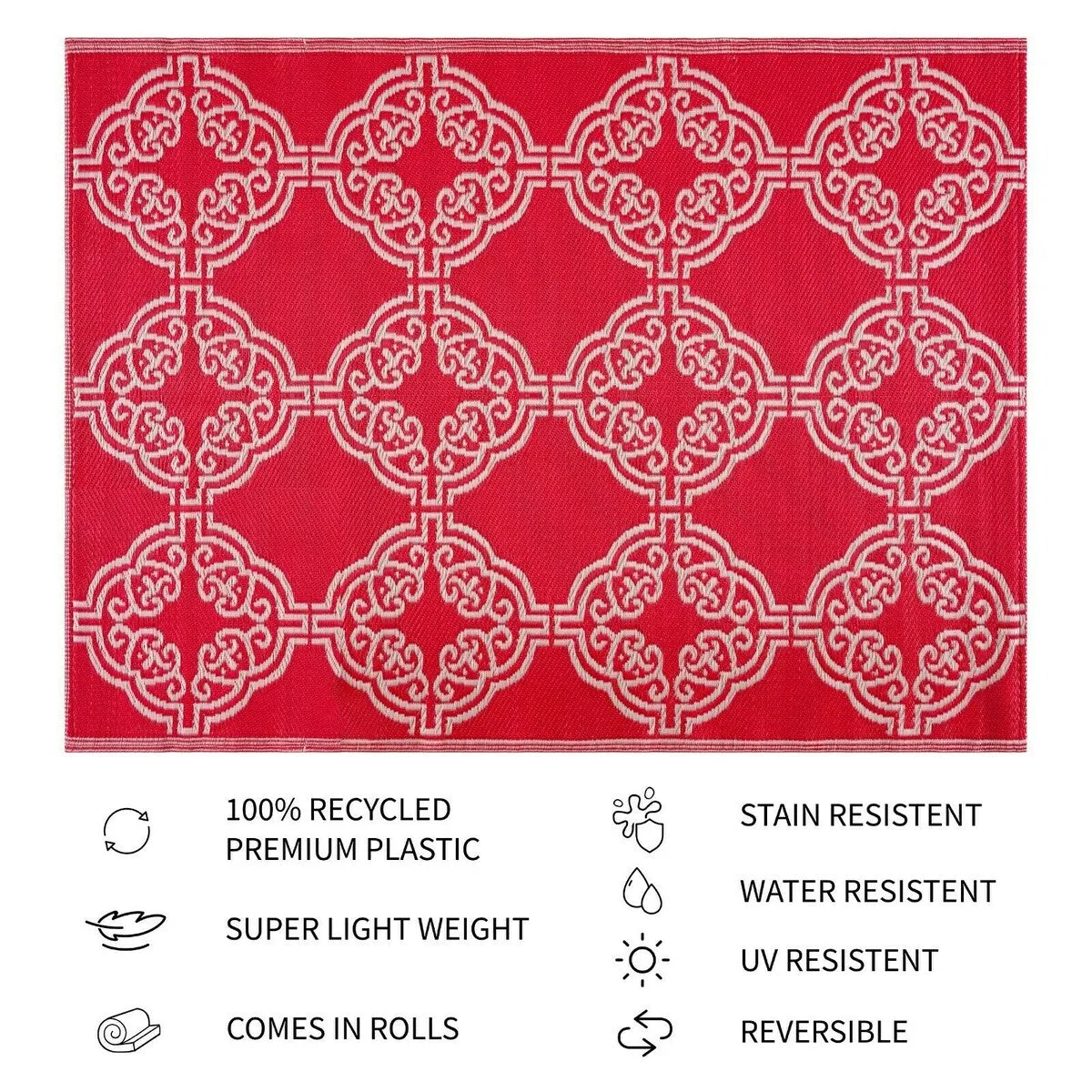 Marrakech Design 100% Eco-friendly Lightweight Plastic Outdoor Mat/Rug