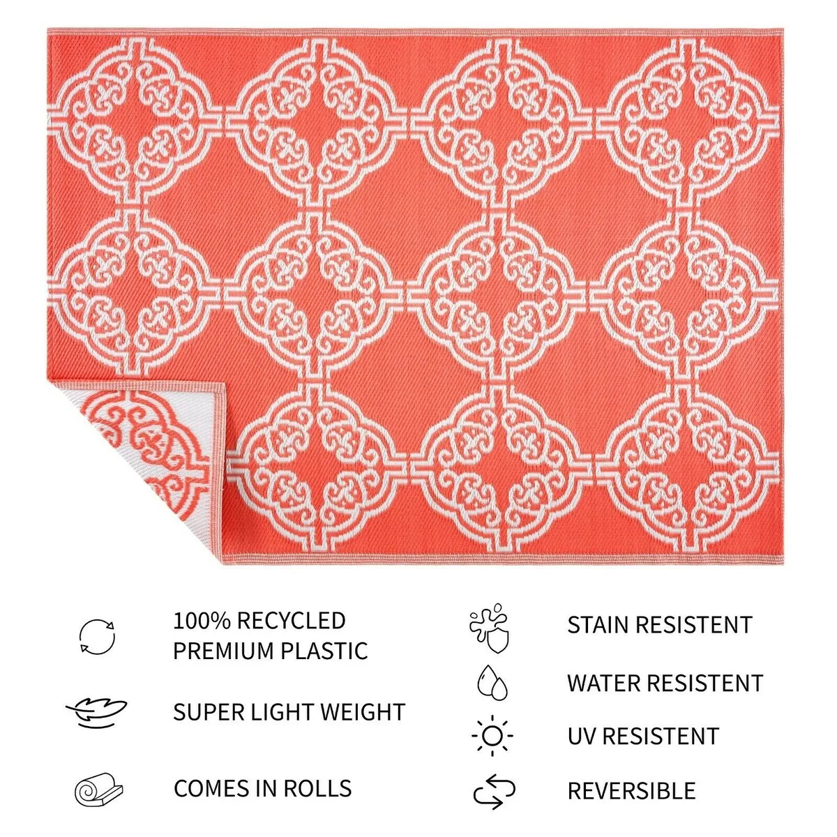 Marrakech Design 100% Eco-friendly Lightweight Plastic Outdoor Mat/Rug