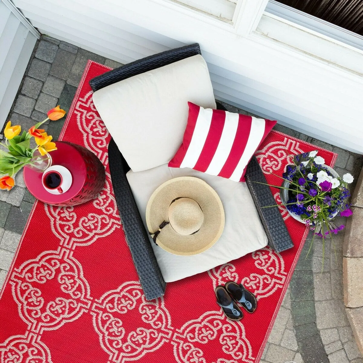 Marrakech Design 100% Eco-friendly Lightweight Plastic Outdoor Mat/Rug