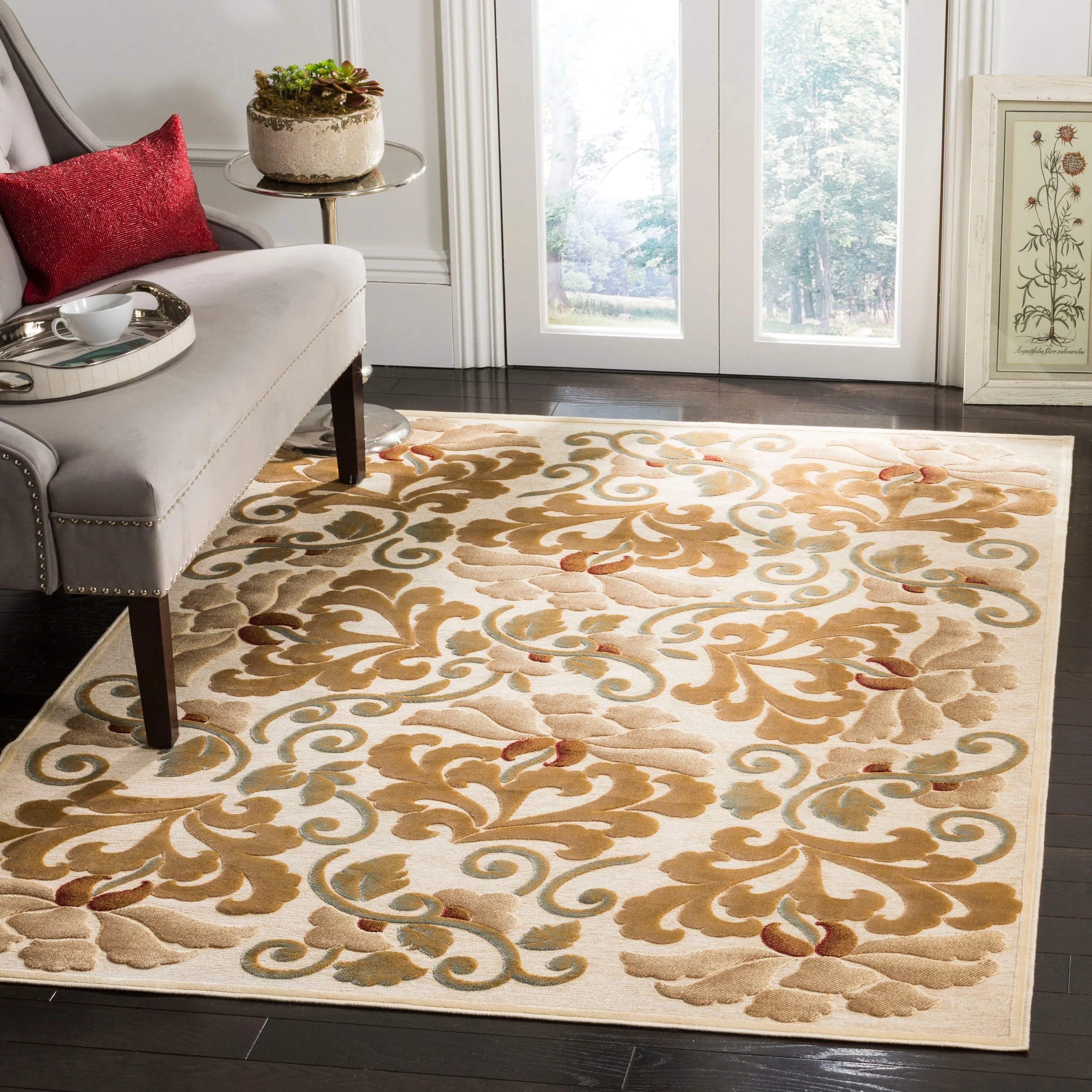 Martha Stewart by SAFAVIEH Handmade Floating Dahlia Viscose Rug