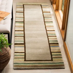 Martha Stewart by SAFAVIEH Striped Border Wool Rug - Tadpole Green - Tadpole Green - 2' 3 x 8'