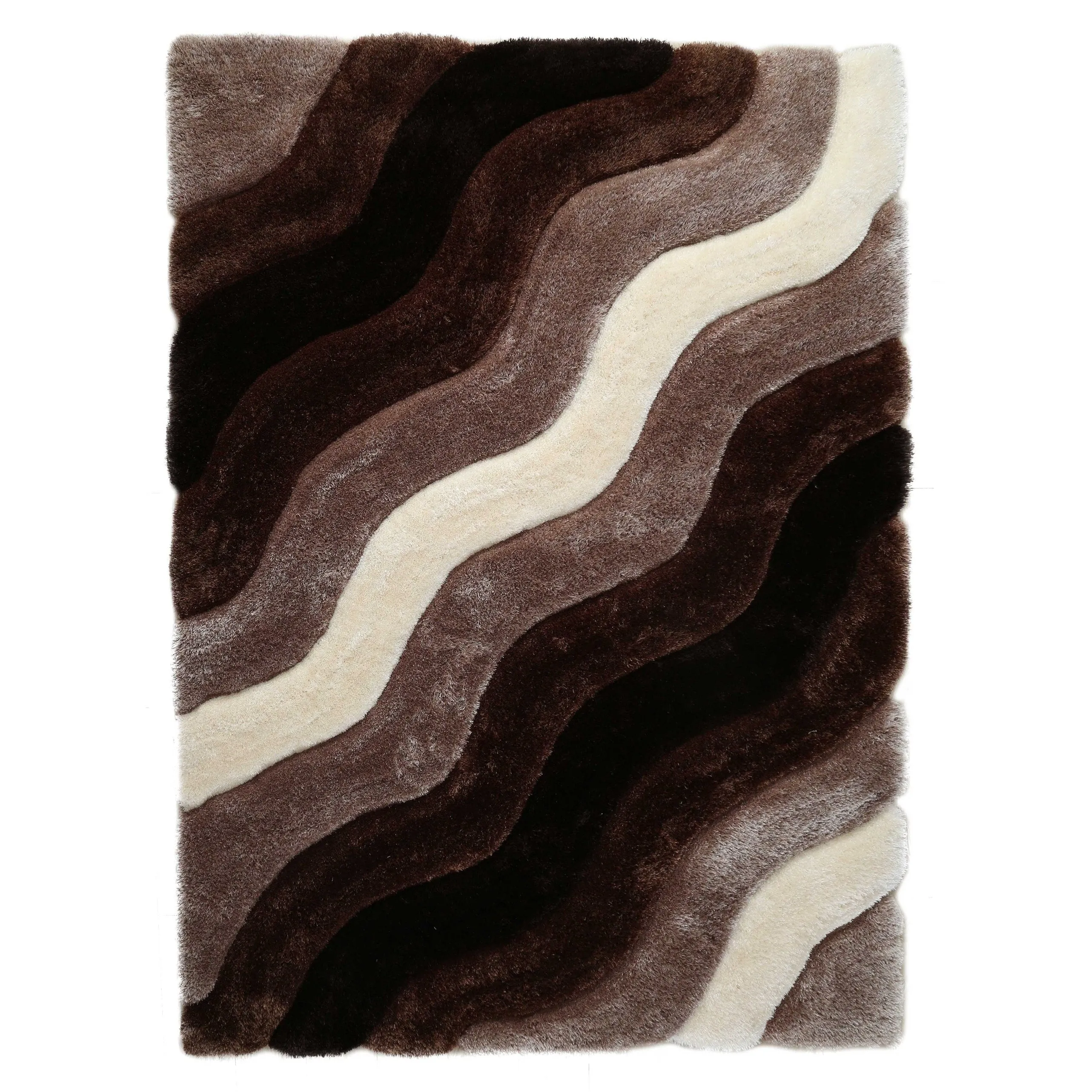 Mateos Shag Contemporary Stripe Designed Area Rug - 5' X 7'
