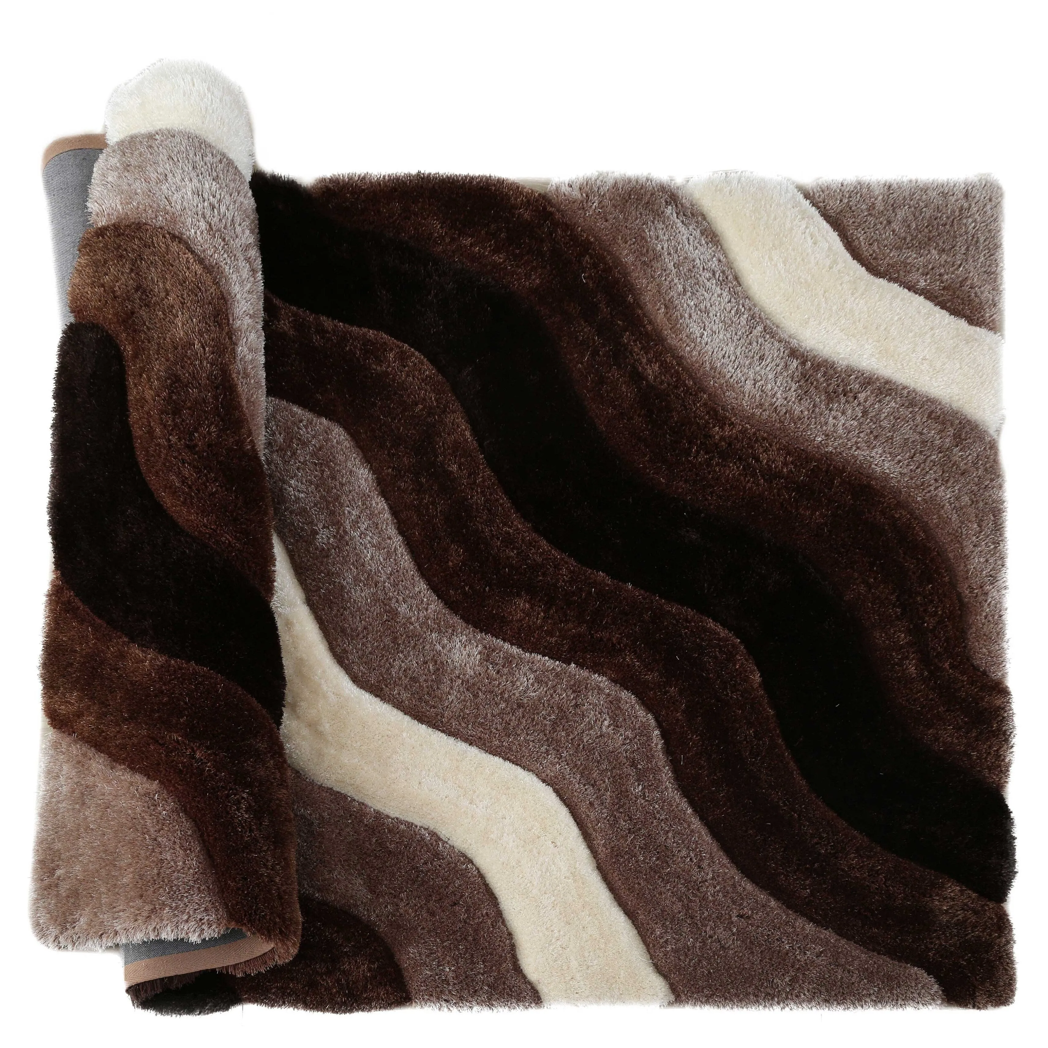 Mateos Shag Contemporary Stripe Designed Area Rug - 5' X 7'