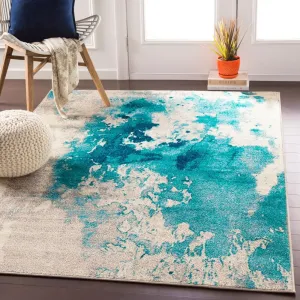 Milana Teal Abstract Area Rug