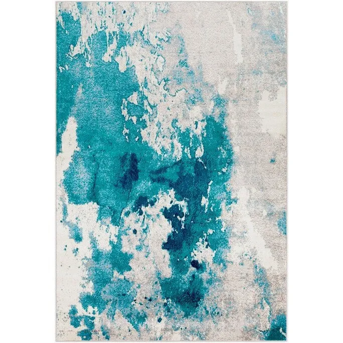 Milana Teal Abstract Area Rug