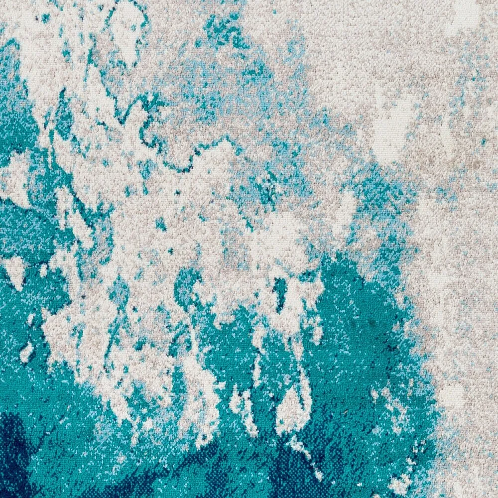 Milana Teal Abstract Area Rug