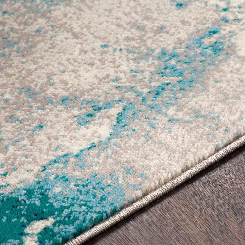 Milana Teal Abstract Area Rug