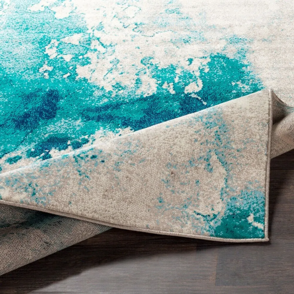 Milana Teal Abstract Area Rug