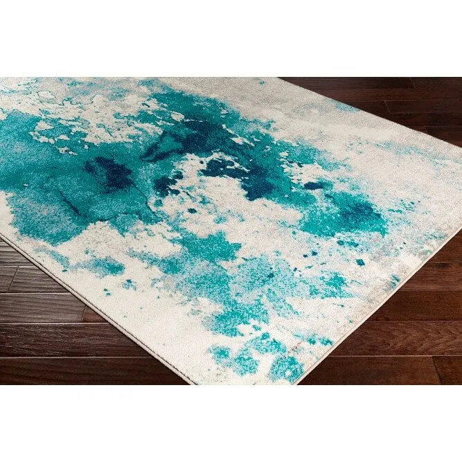 Milana Teal Abstract Area Rug