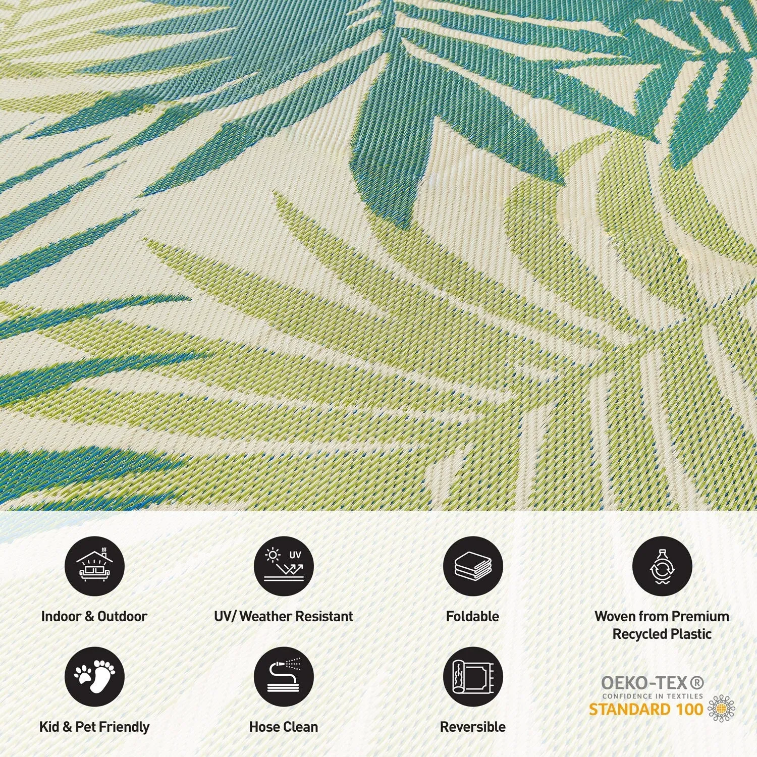 Modern Floral Reversible Plastic Outdoor Rugs