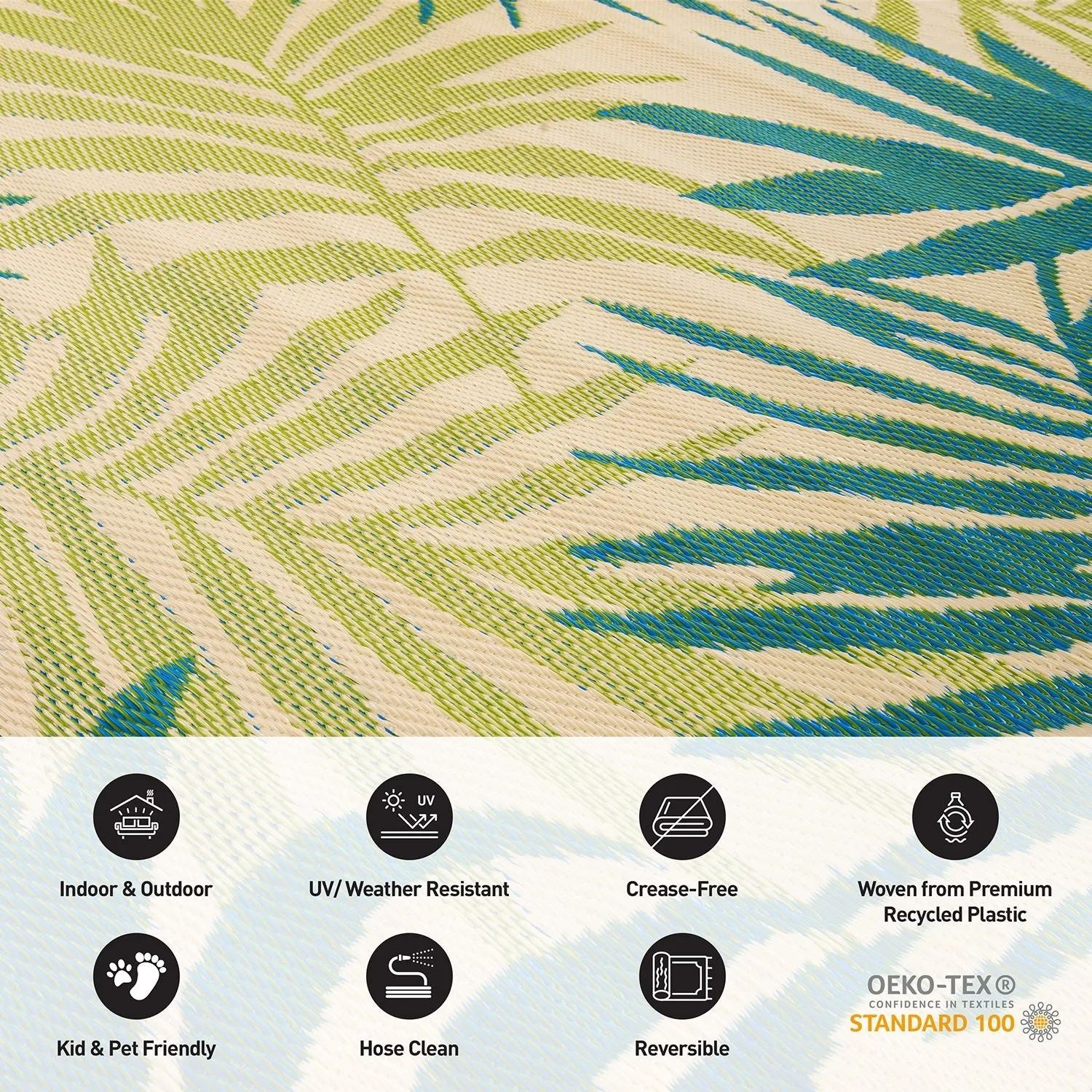 Modern Floral Reversible Plastic Outdoor Rugs