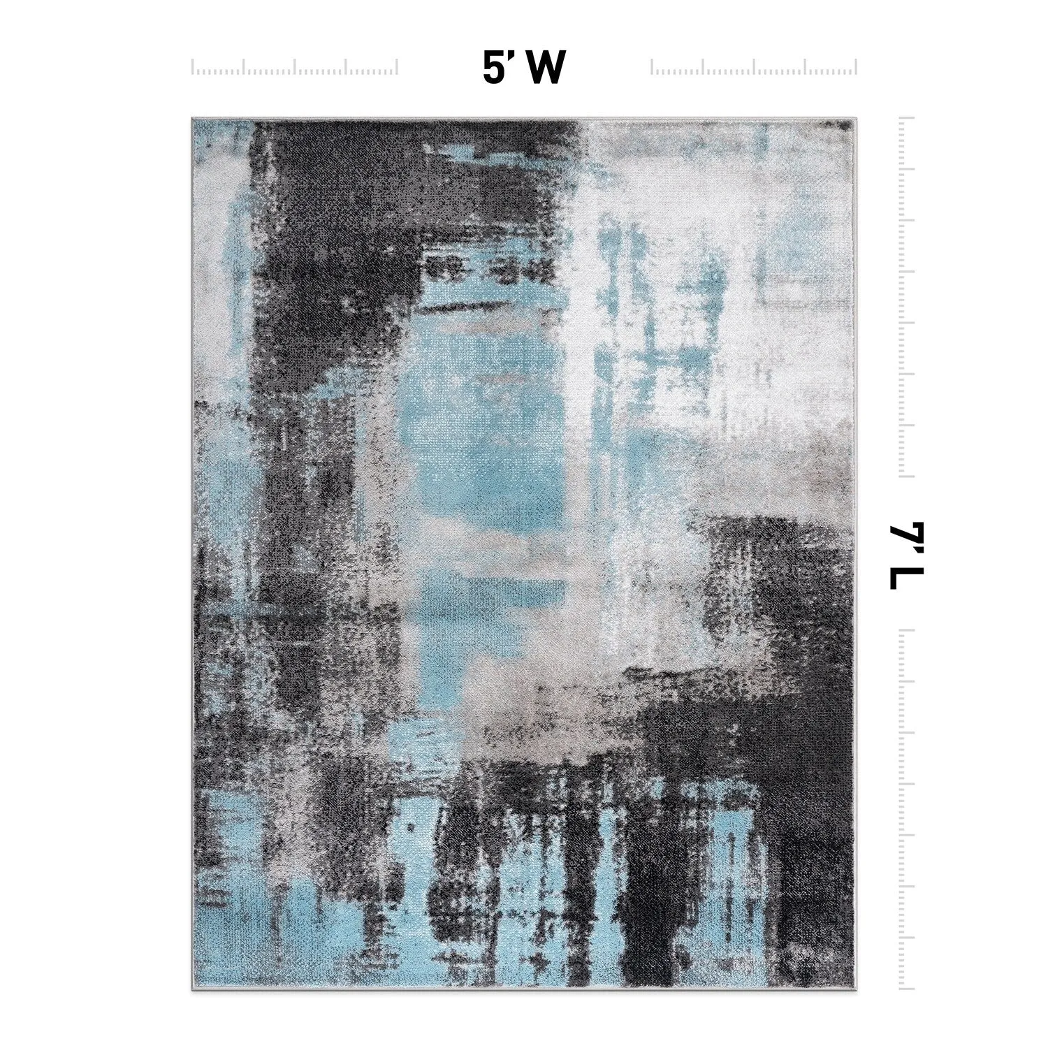Modern Watercolor Abstract Design Area Rug