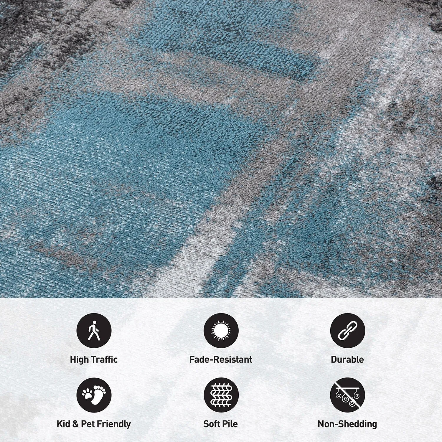 Modern Watercolor Abstract Design Area Rug