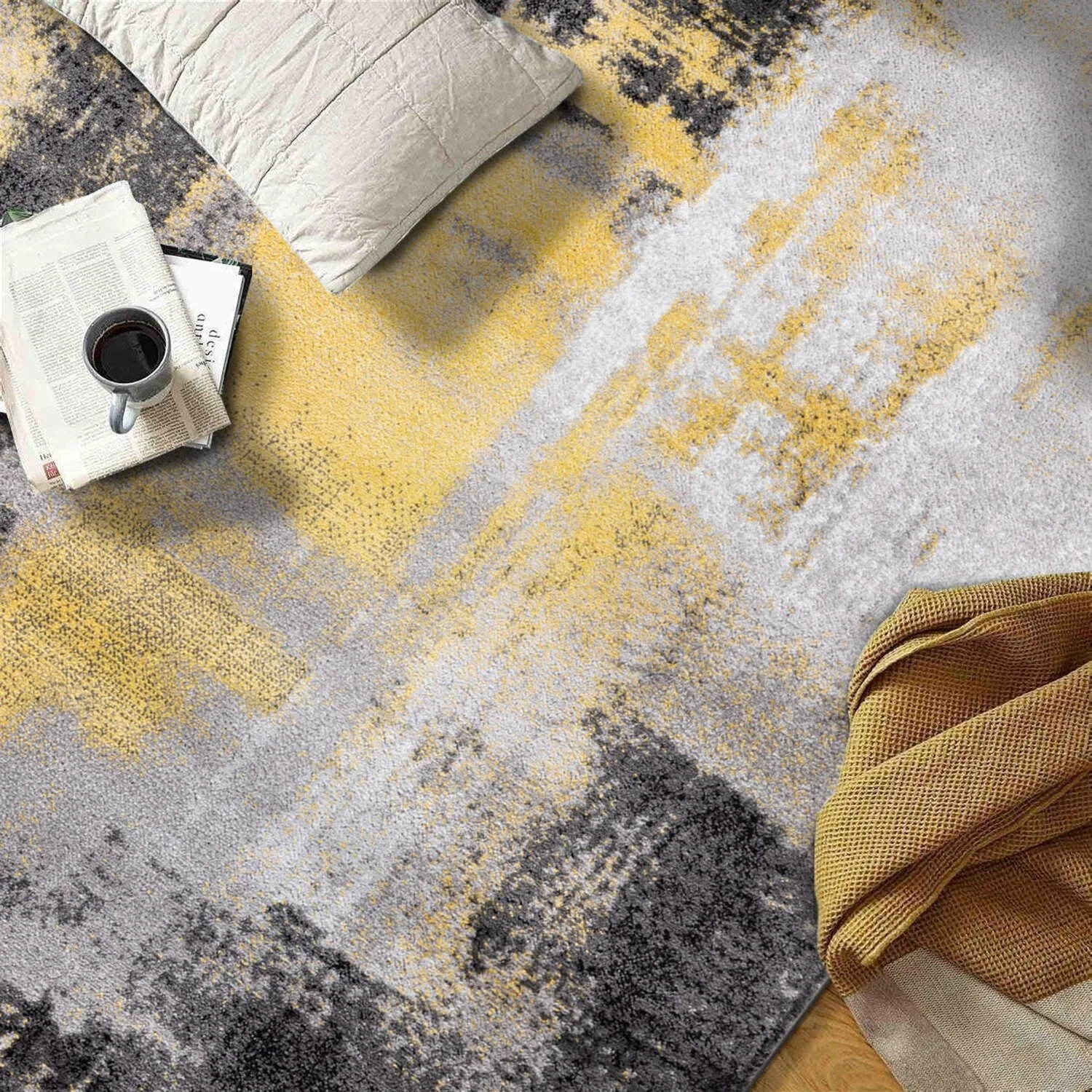 Modern Watercolor Abstract Design Area Rug