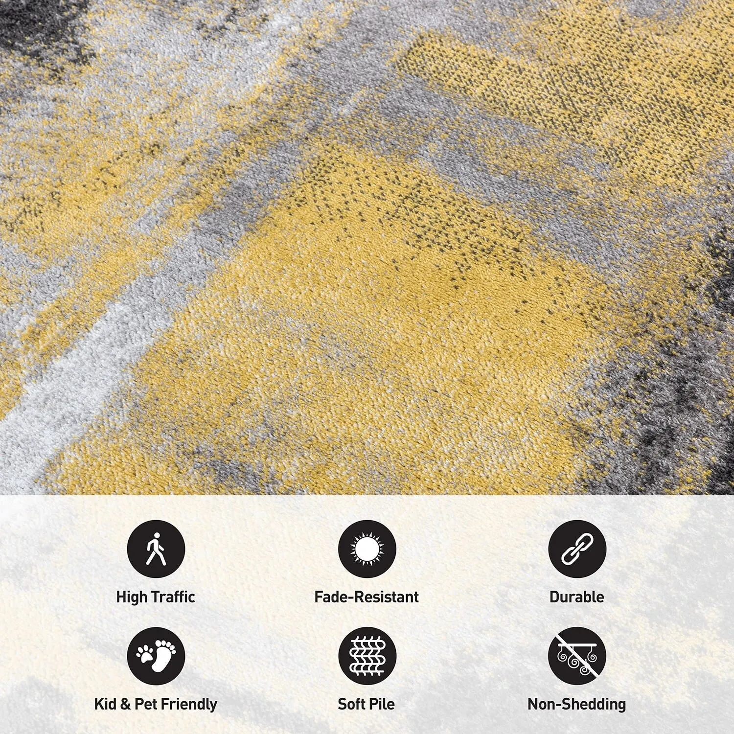 Modern Watercolor Abstract Design Area Rug