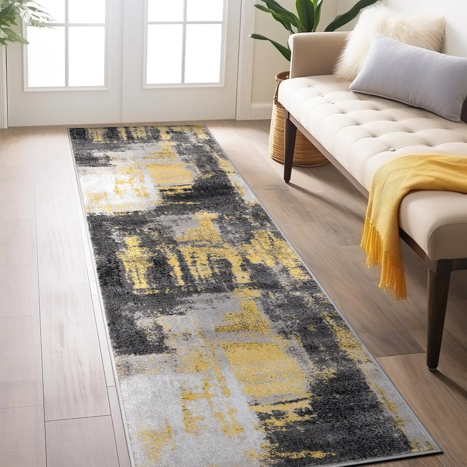 Modern Watercolor Abstract Design Area Rug