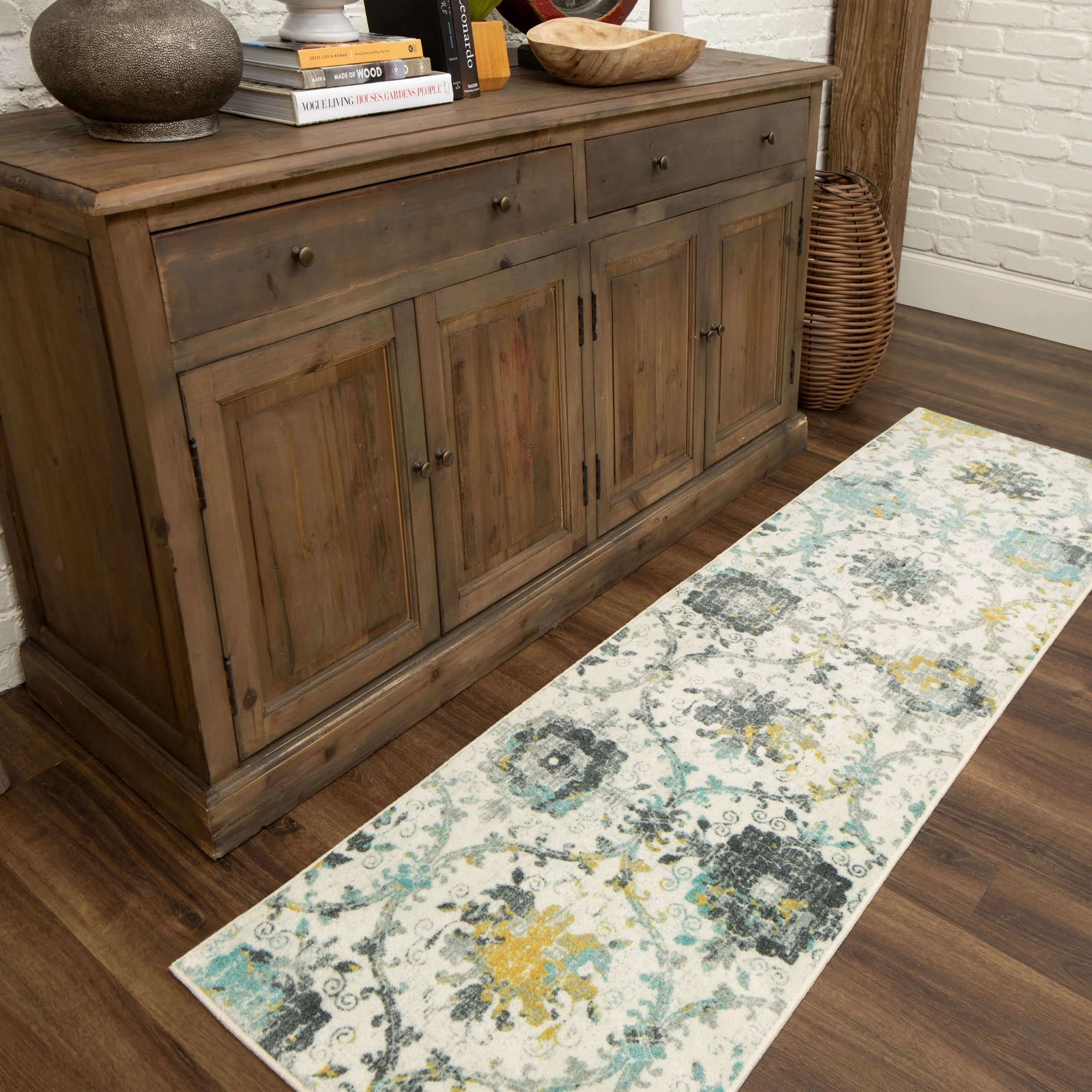 Mohawk Home Amherst Floral Ornamental Medallion Area Rug