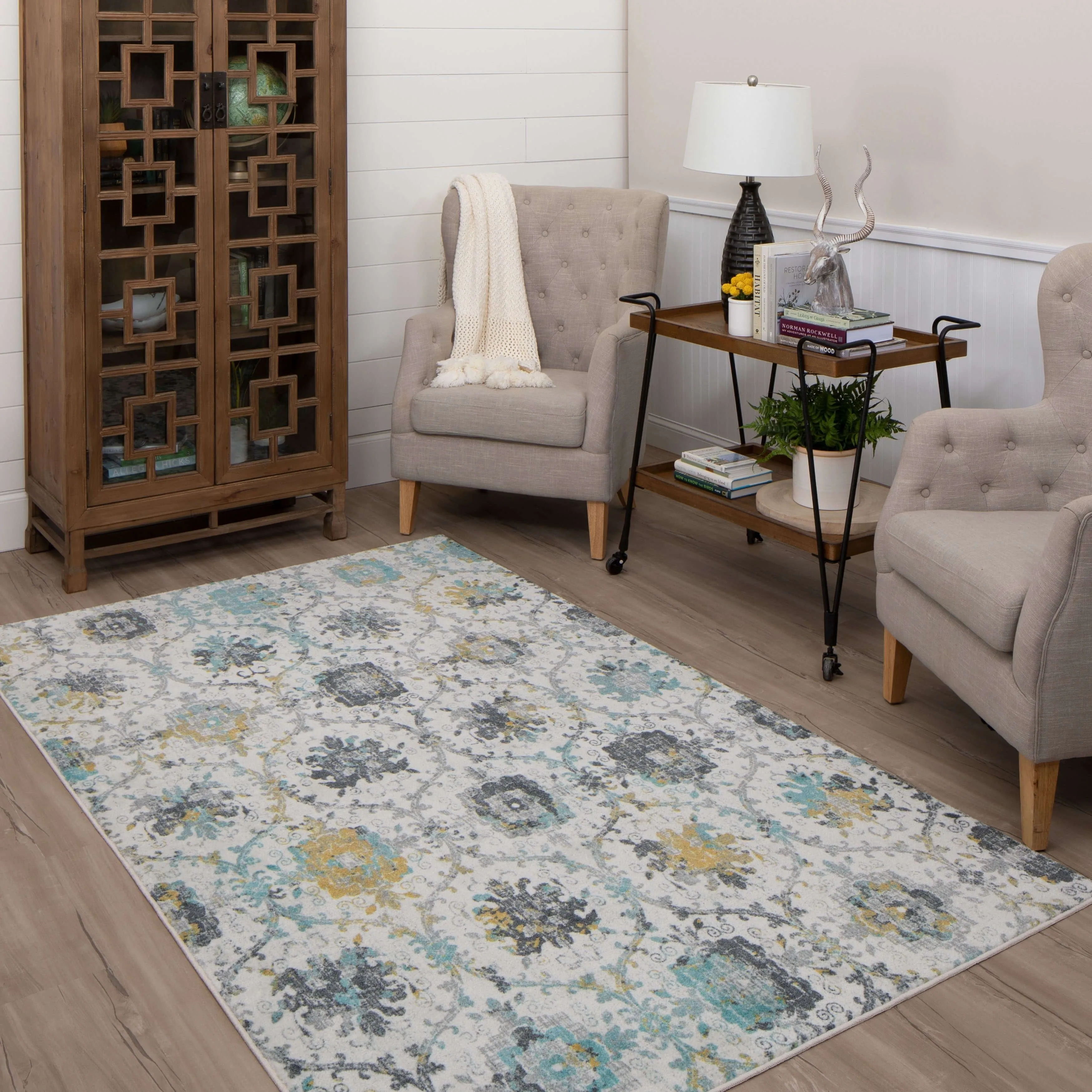 Mohawk Home Amherst Floral Ornamental Medallion Area Rug