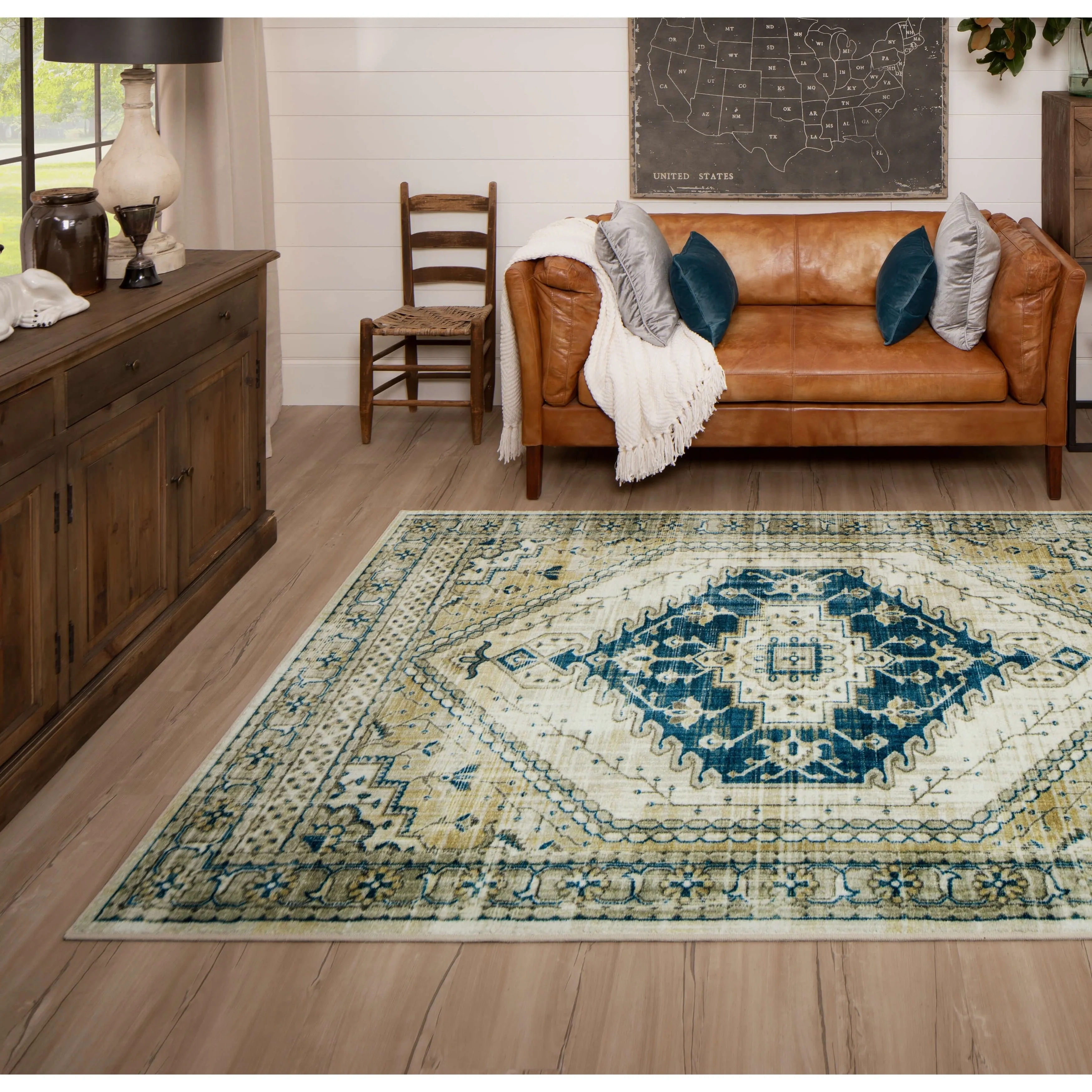 Mohawk Home Apeley Distressed Medallion Area Rug