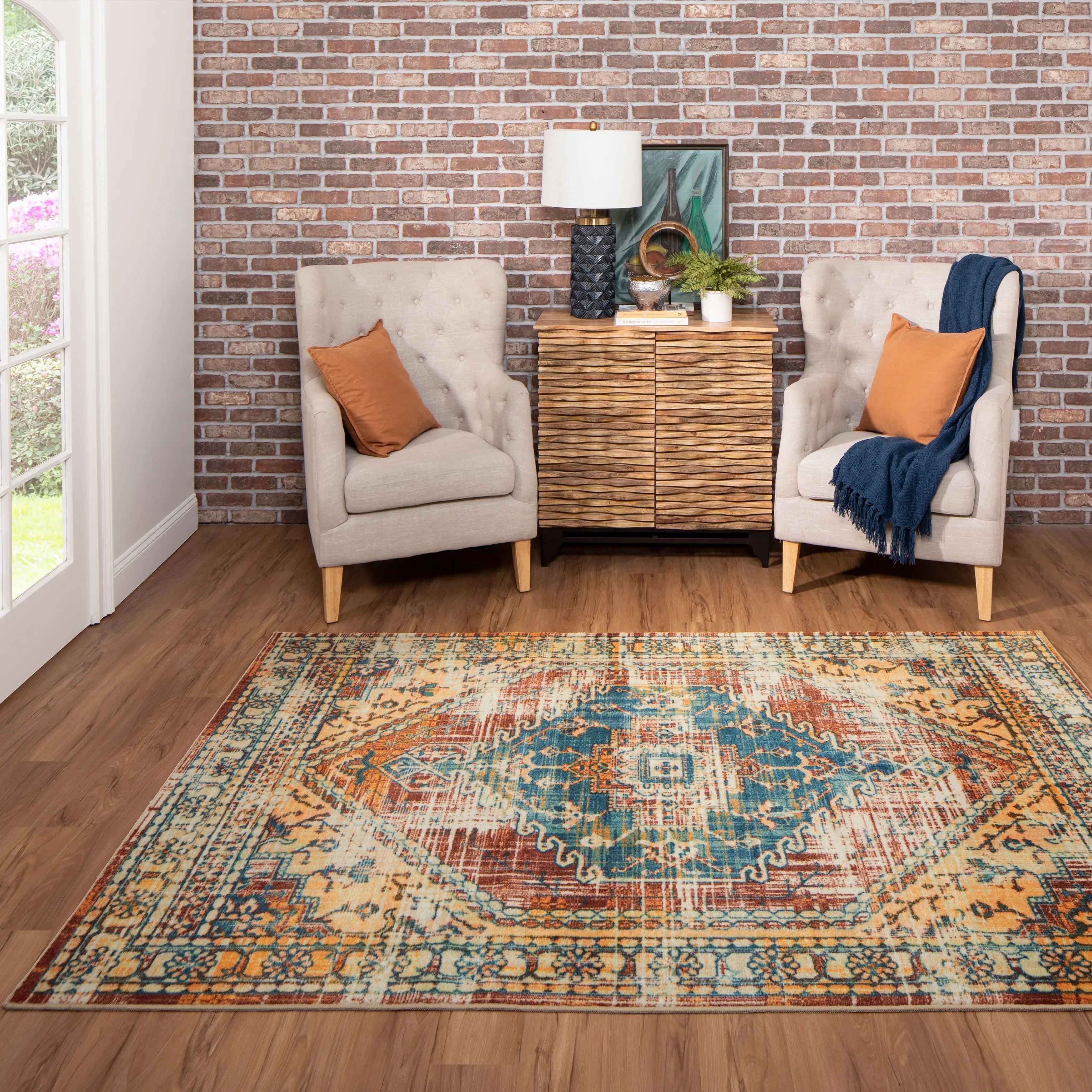 Mohawk Home Apeley Distressed Medallion Area Rug