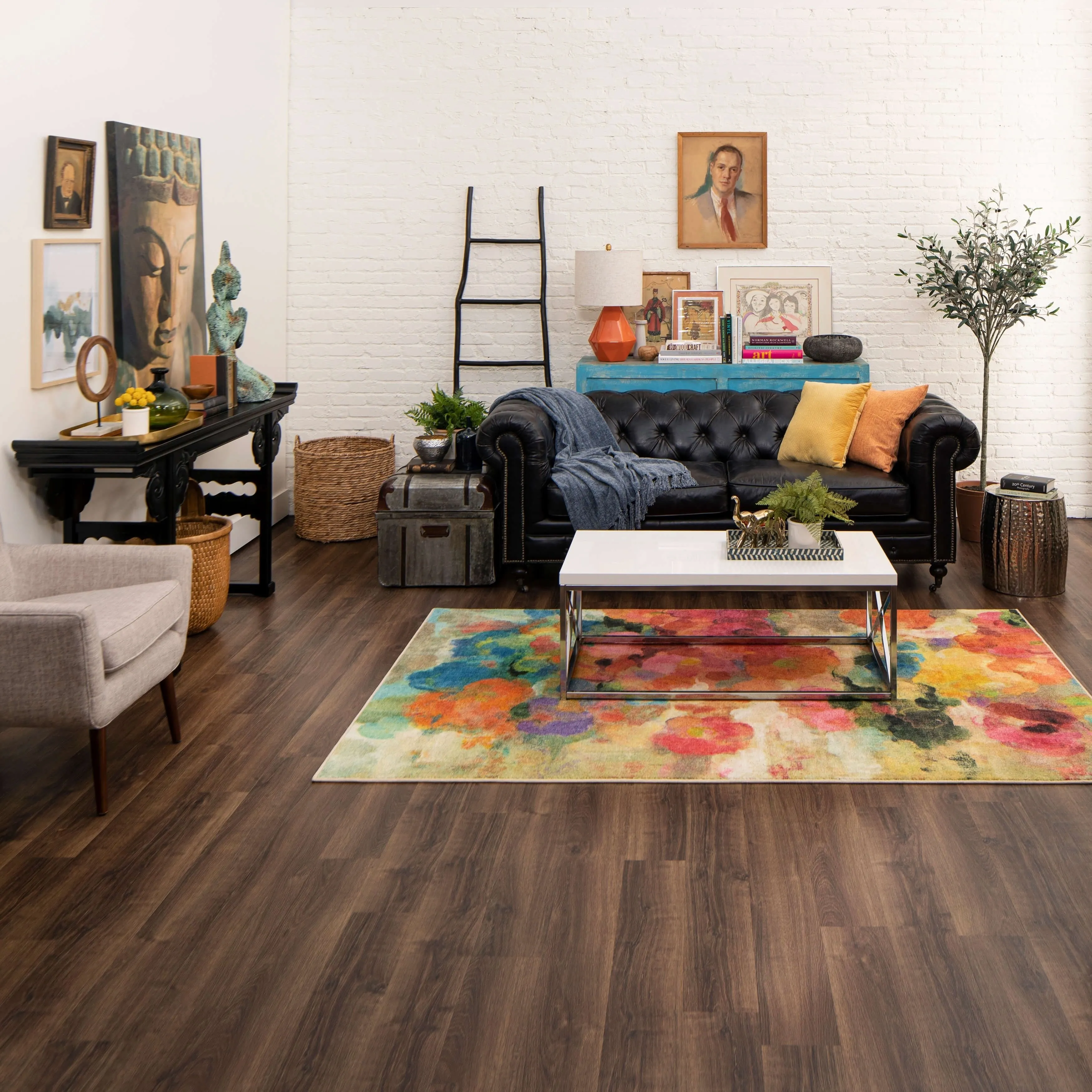 Mohawk Home Blurred Blossoms Abstract Floral Area Rug