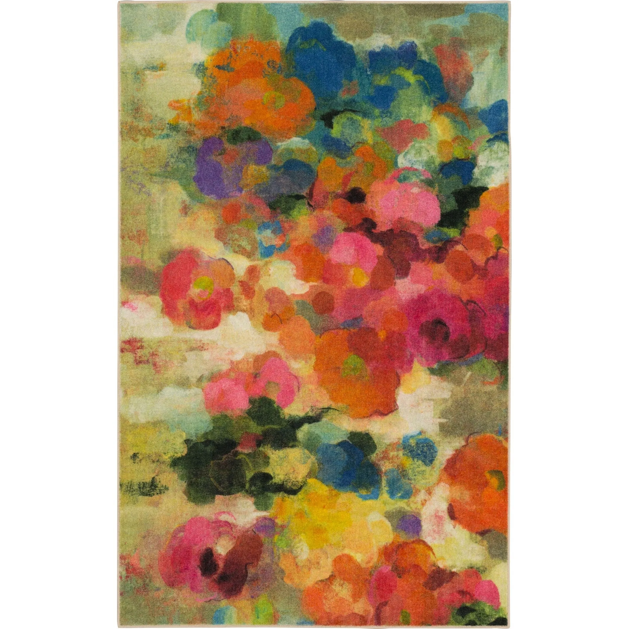 Mohawk Home Blurred Blossoms Abstract Floral Area Rug