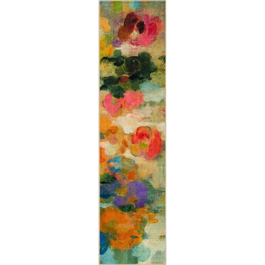 Mohawk Home Blurred Blossoms Abstract Floral Area Rug