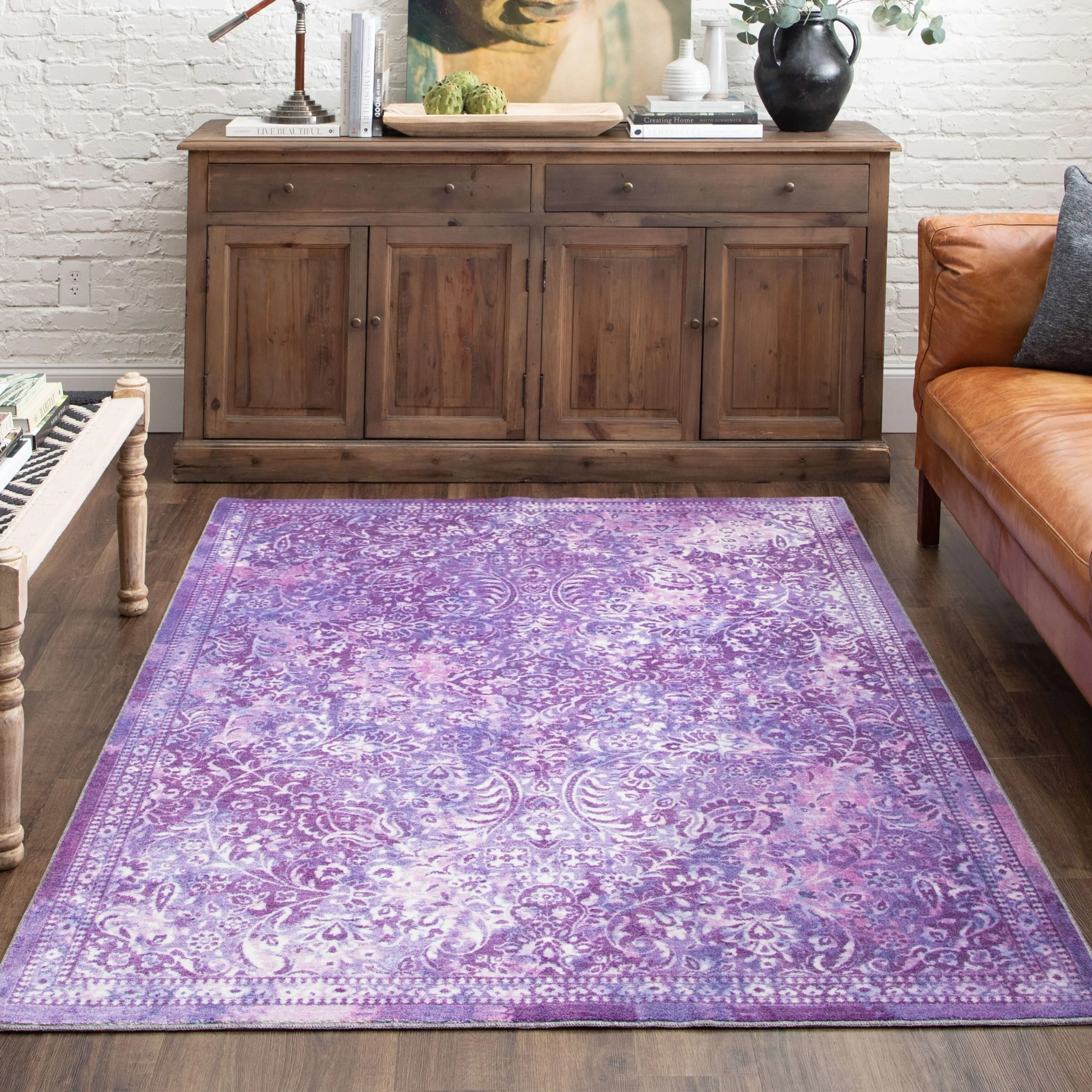 Mohawk Home Garden City Distressed Floral Area Rug