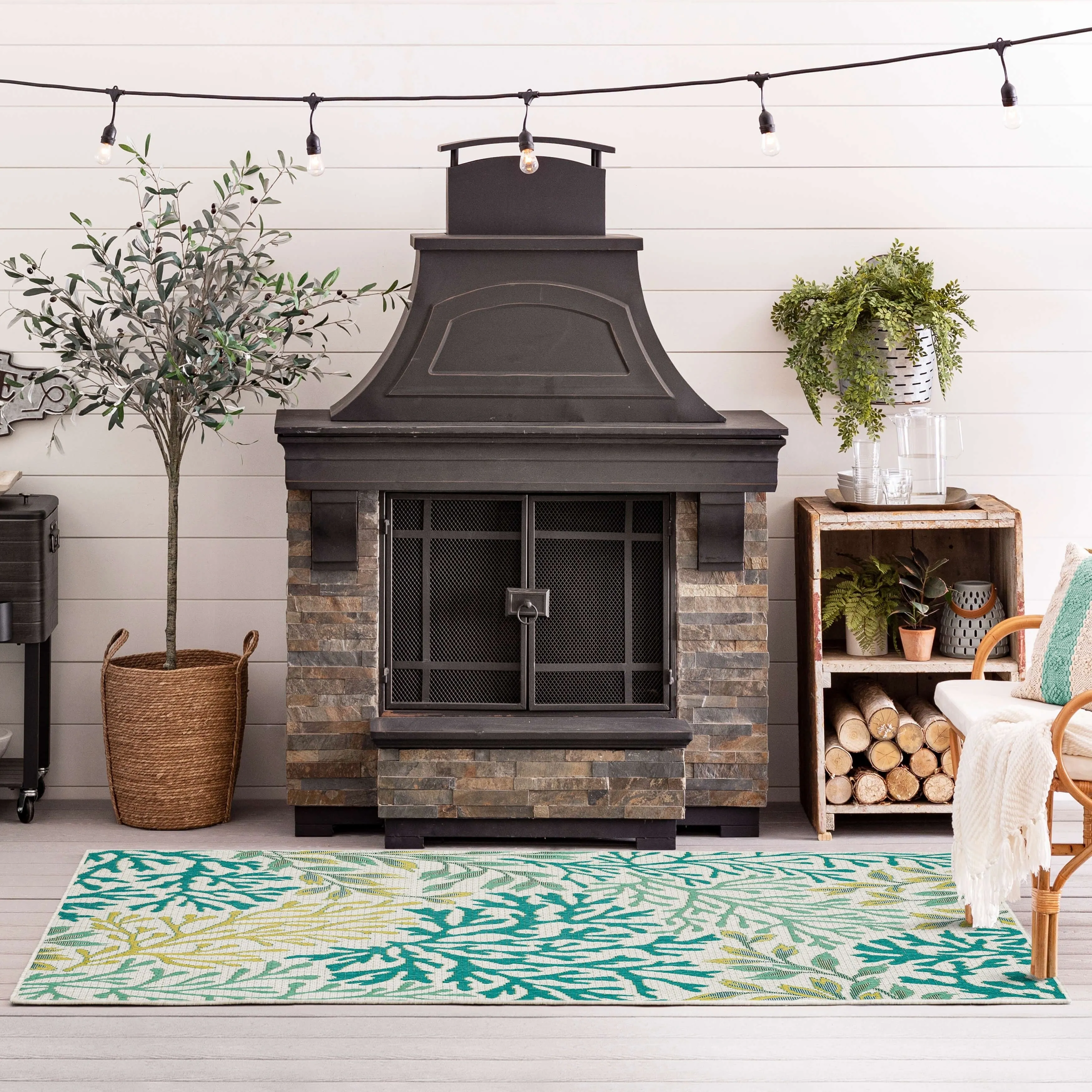 Mohawk Home Indoor/Outdoor Sea Kelp Nautical Patio Area Rug