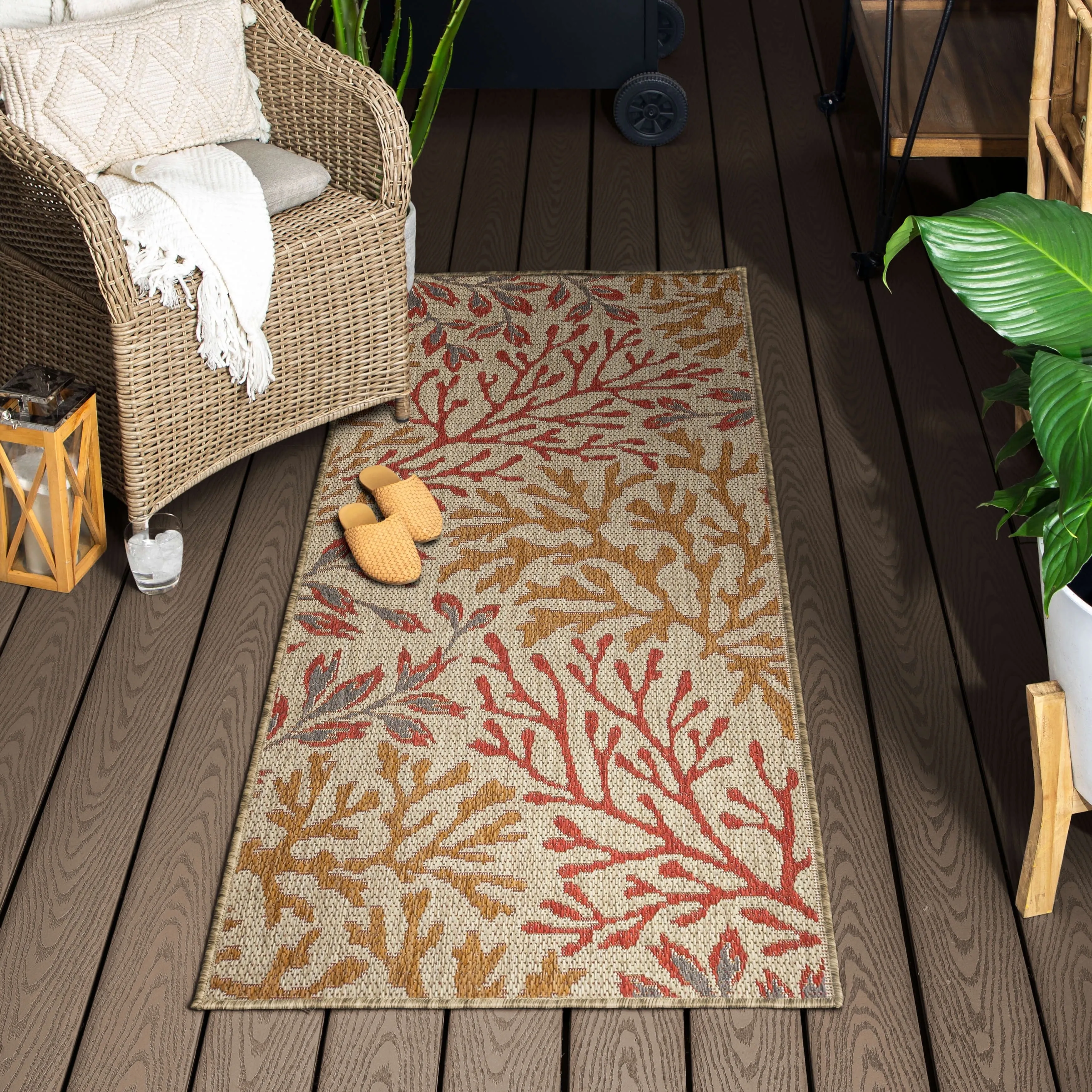 Mohawk Home Indoor/Outdoor Sea Kelp Nautical Patio Area Rug