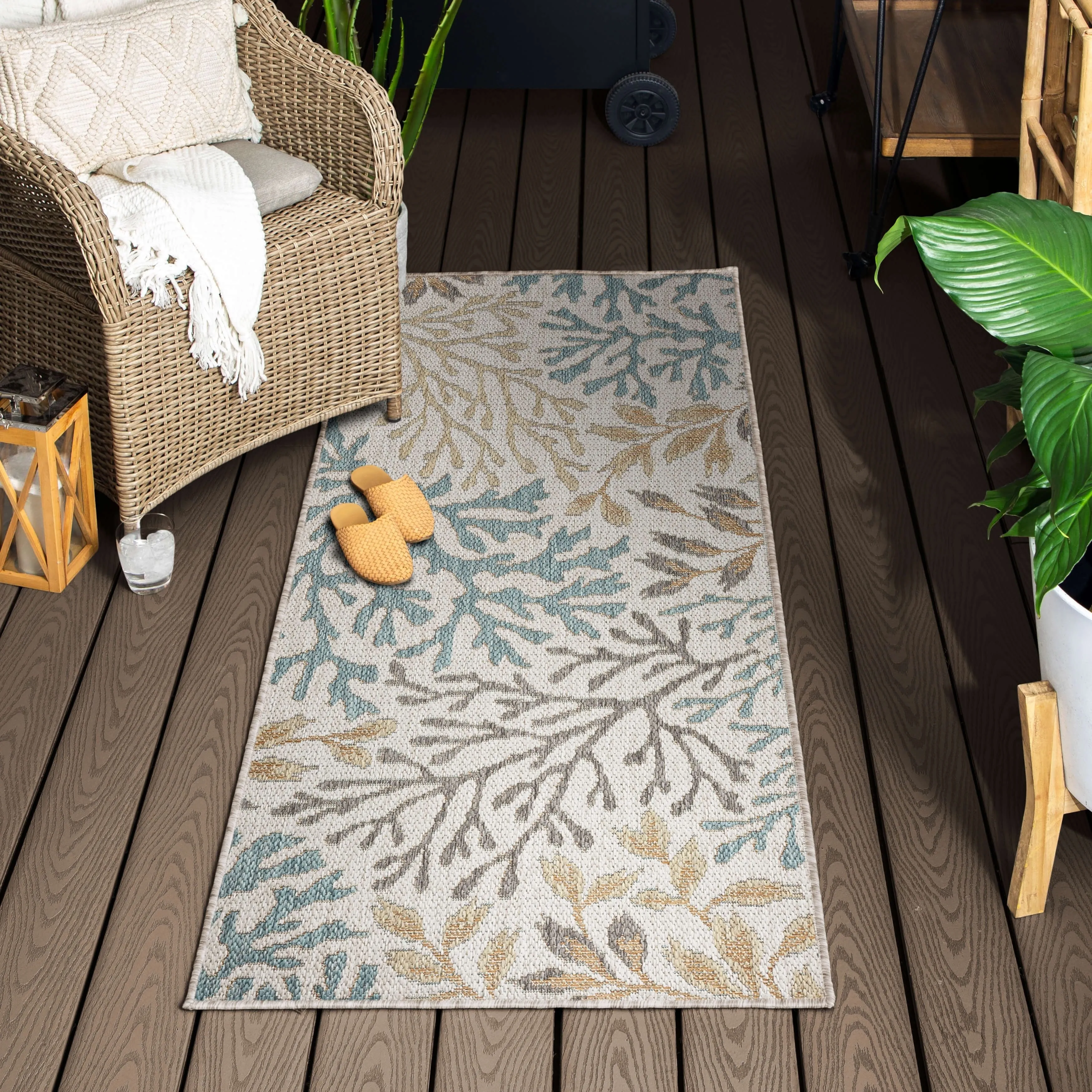 Mohawk Home Indoor/Outdoor Sea Kelp Nautical Patio Area Rug
