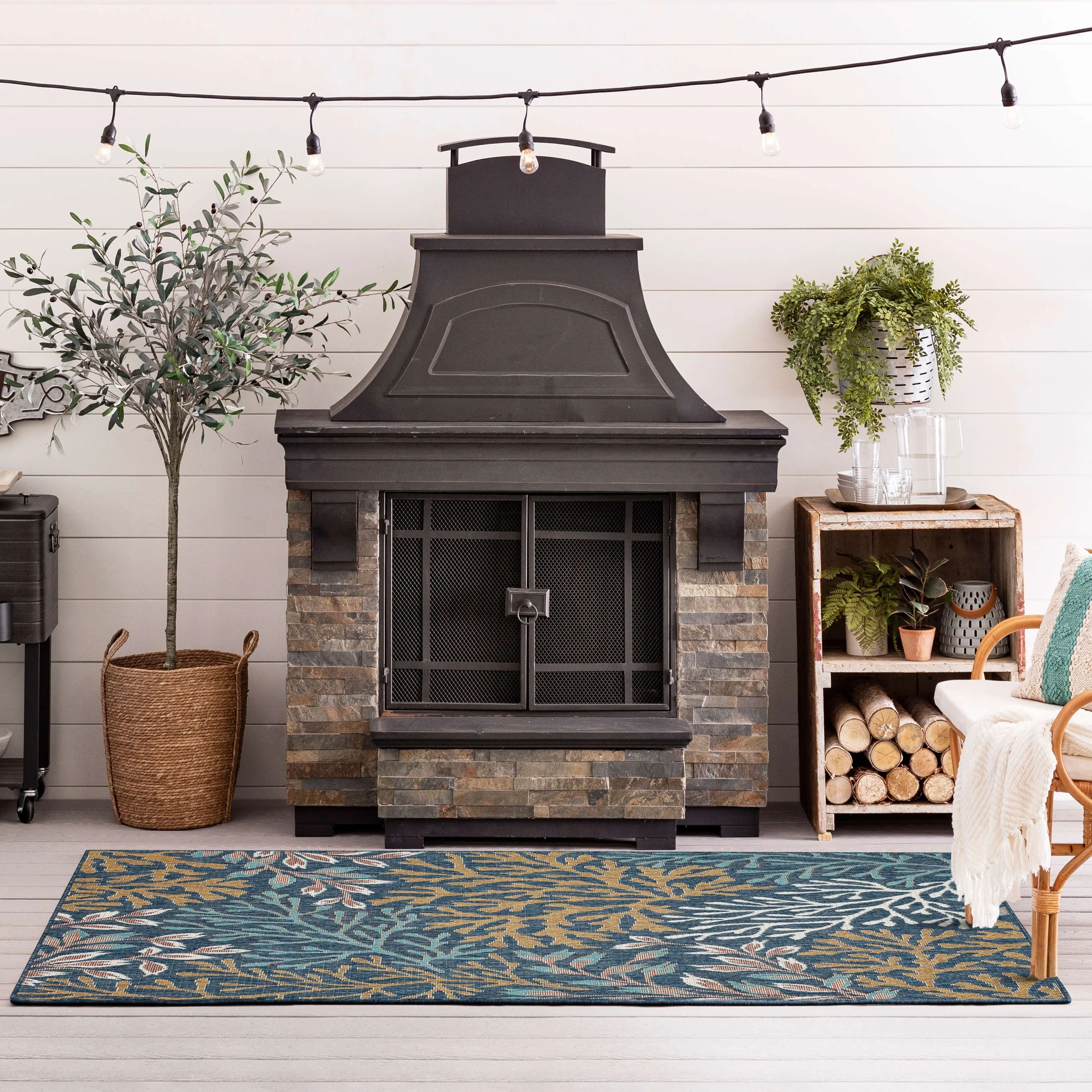 Mohawk Home Indoor/Outdoor Sea Kelp Nautical Patio Area Rug