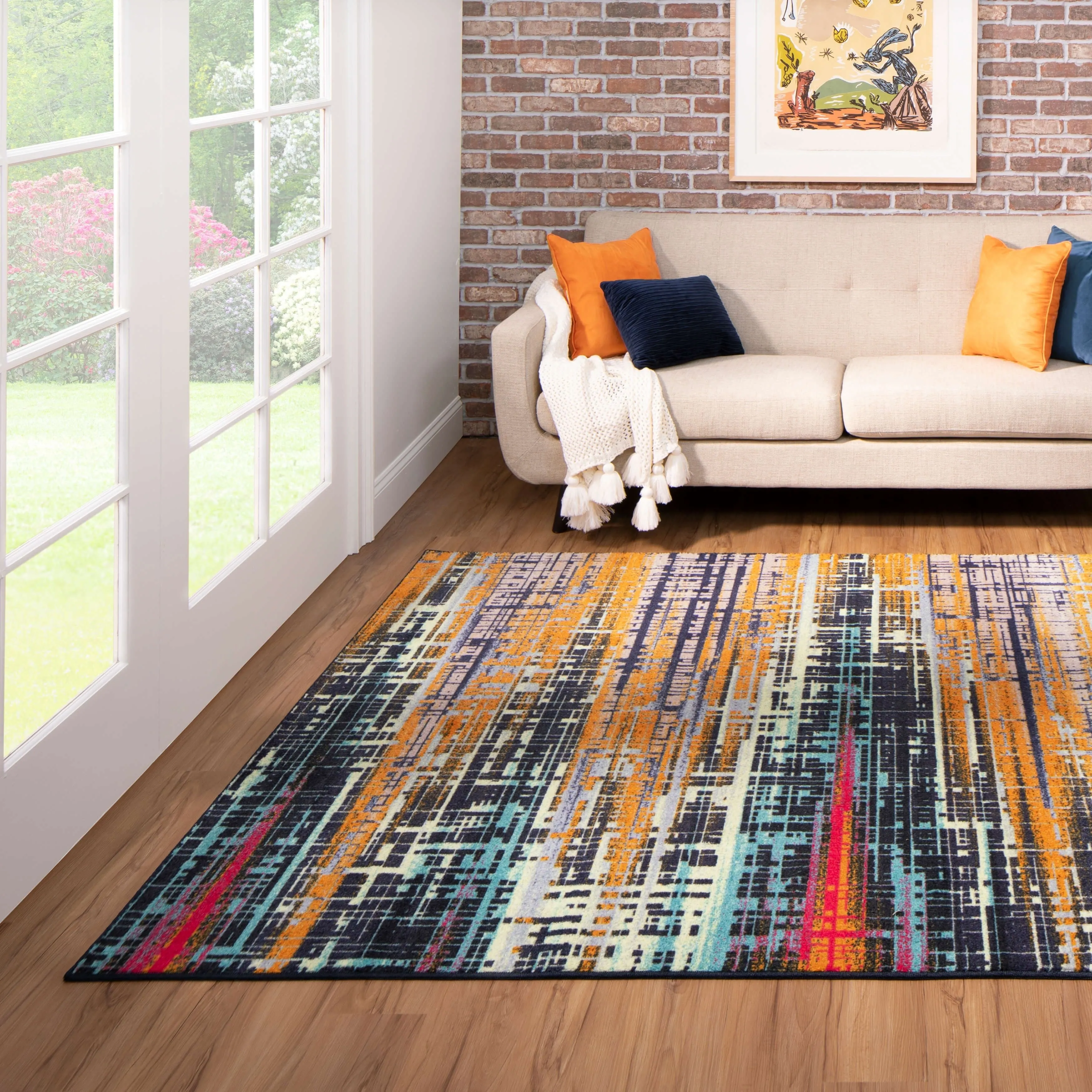 Mohawk Home Kaven Abstract Stripe Area Rug