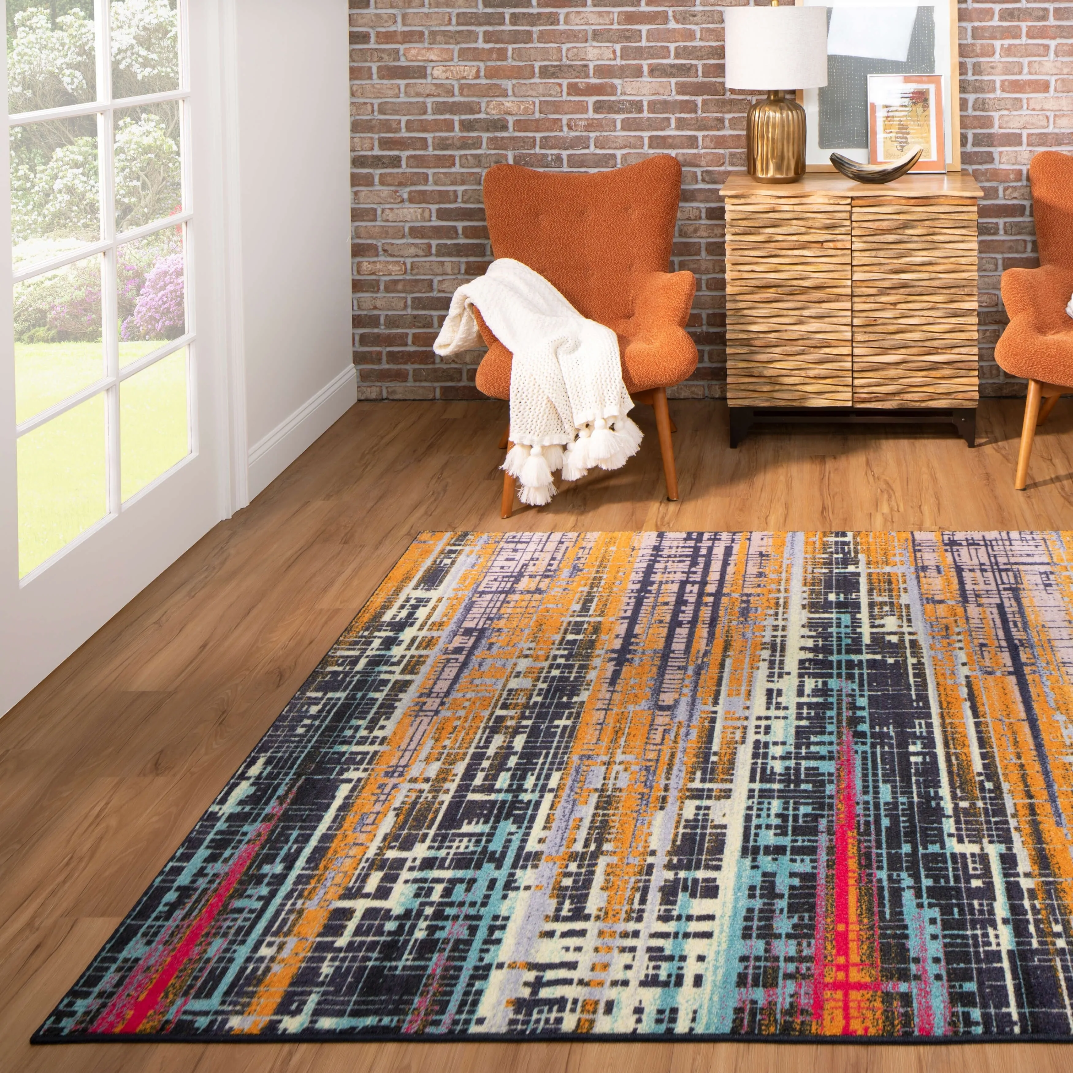 Mohawk Home Kaven Abstract Stripe Area Rug