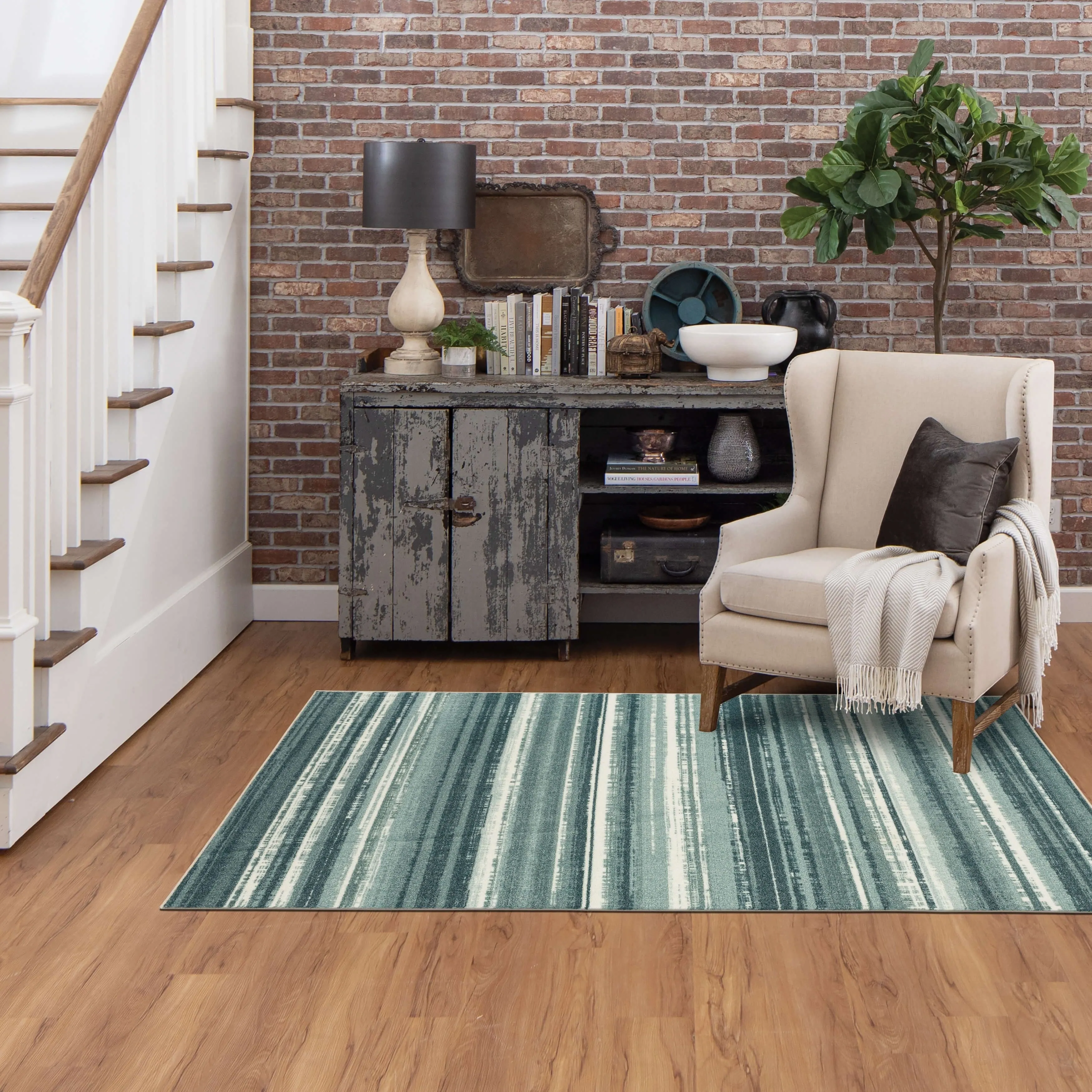 Mohawk Home New Wave Multicolor Boho Stripe Area Rug