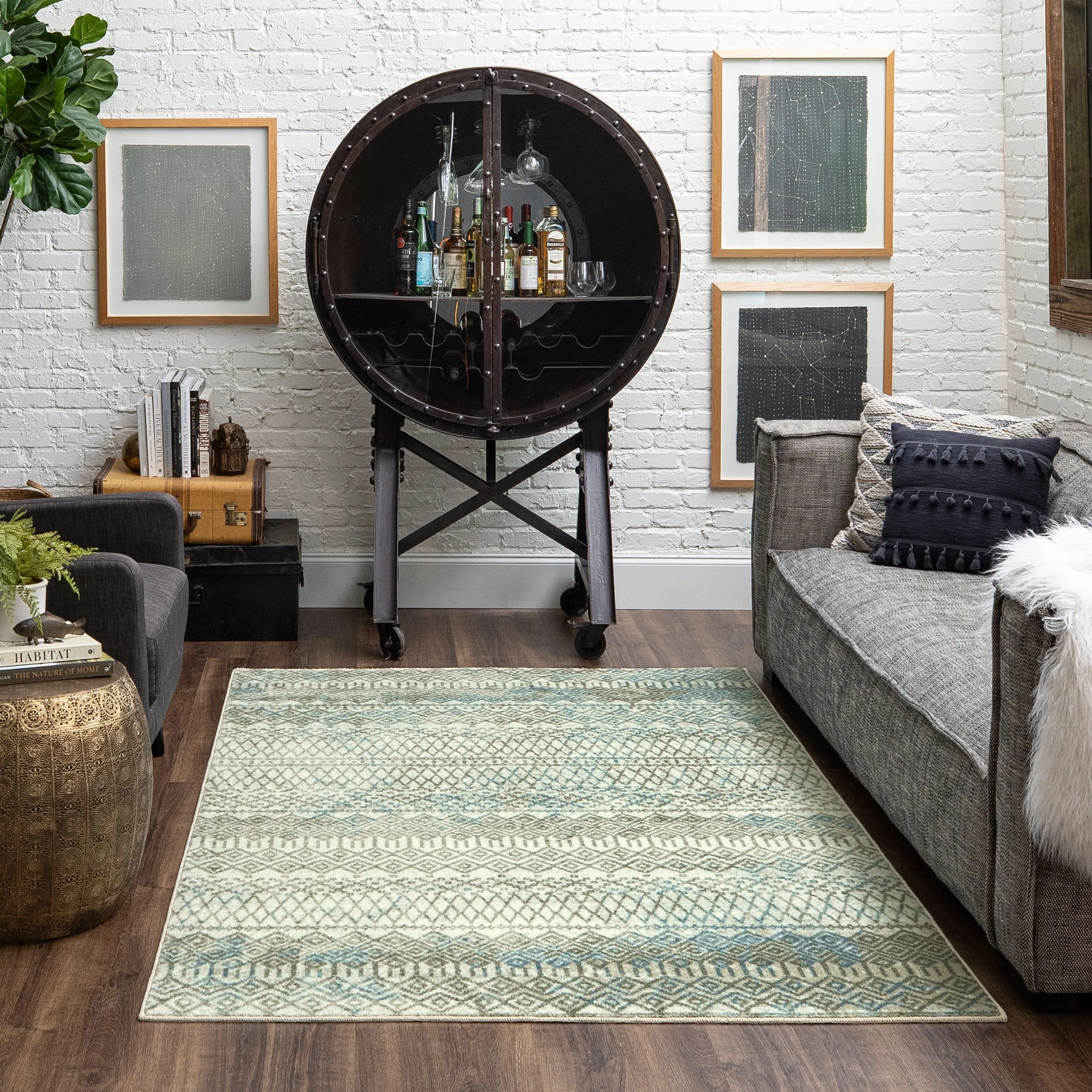 Mohawk Home Prale Transitional Boho Geometric Area Rug