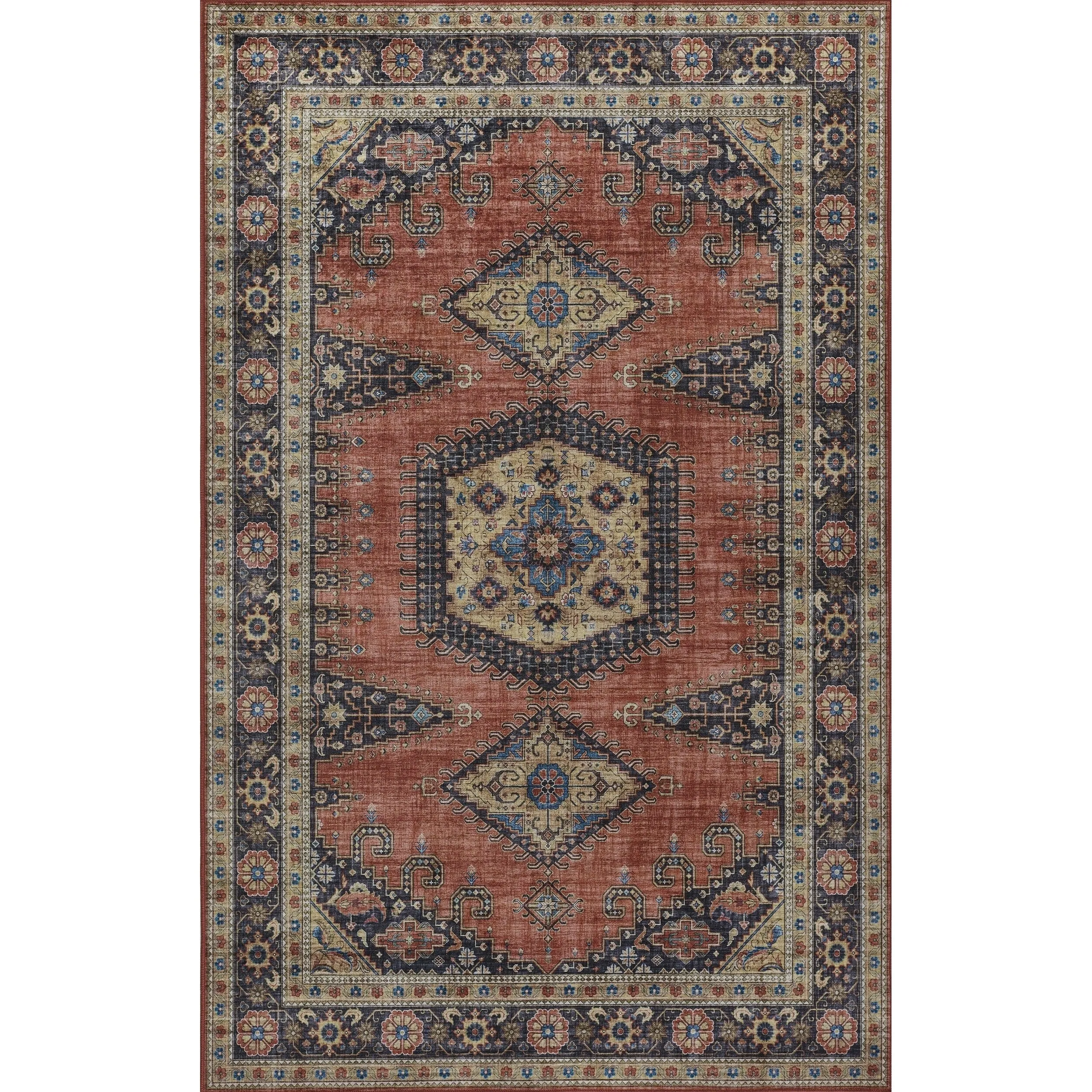 Momeni Karachi Traditional Area Rug with Non-Skid Backing