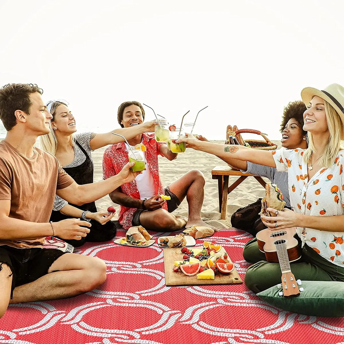 Mykonos Lightweight Reversible Recycled Plastic Outdoor Floor Mat/Rug
